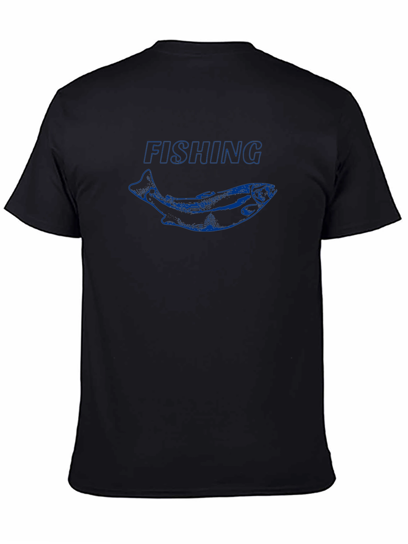 Fishing T-Shirt with Blue Fish Graphic