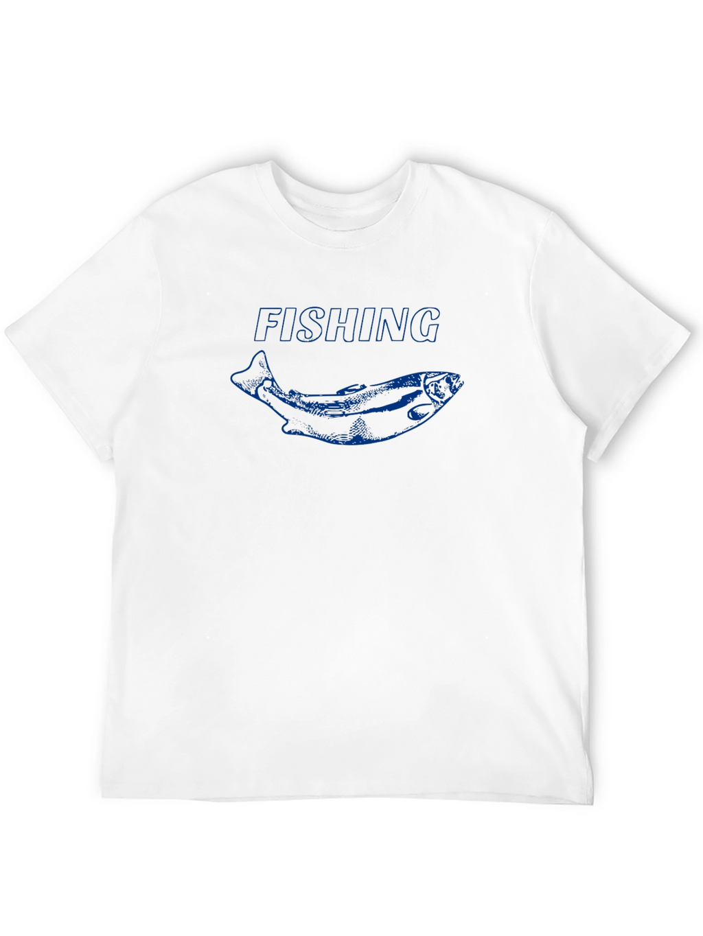 Fishing T-Shirt with Blue Fish Graphic