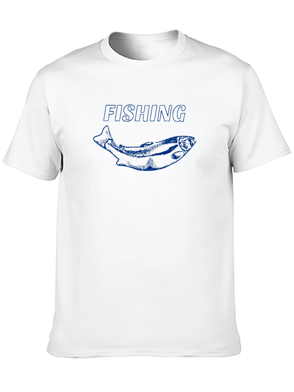Fishing T-Shirt with Blue Fish Graphic