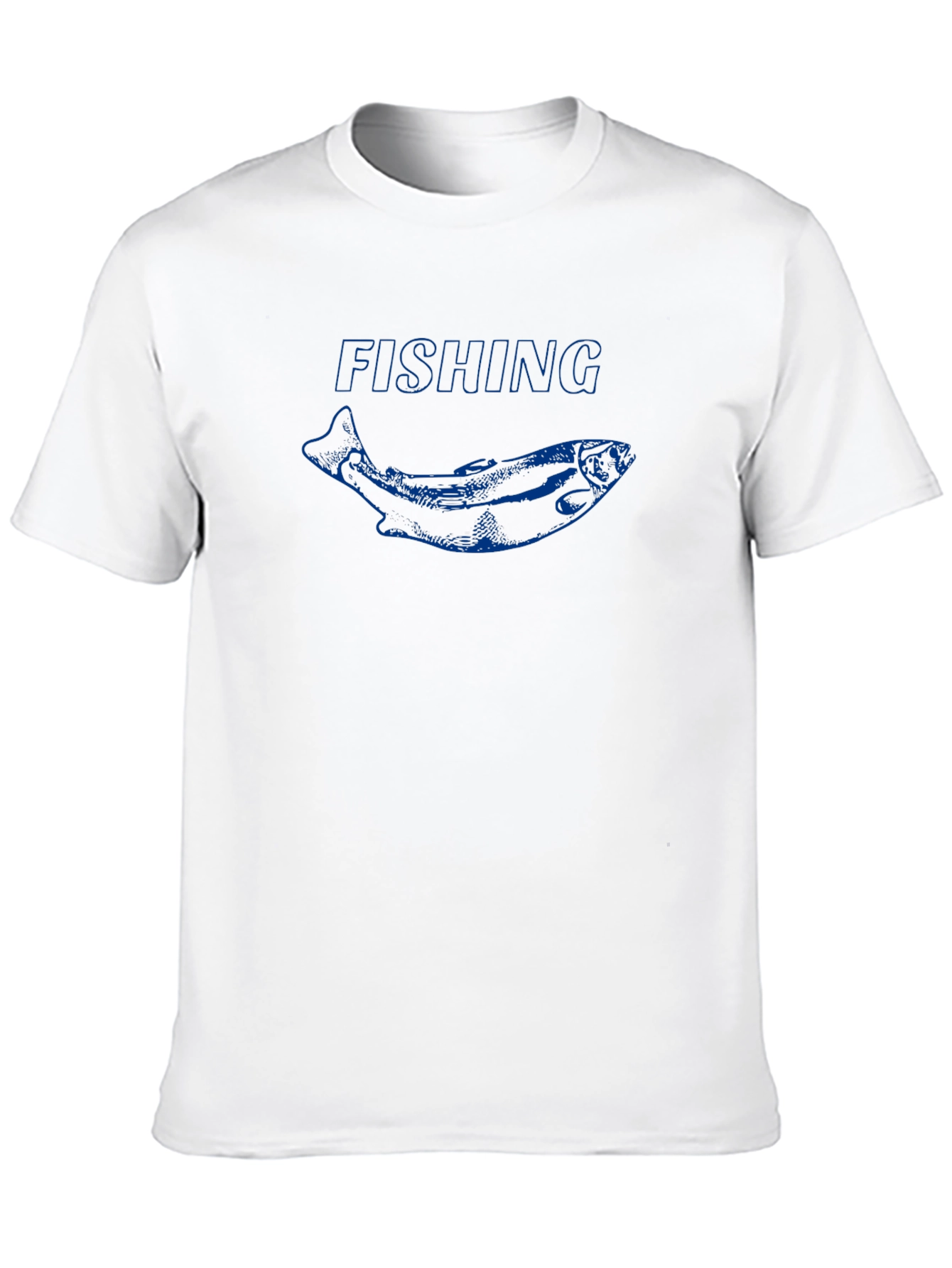 Fishing T-Shirt with Blue Fish Graphic