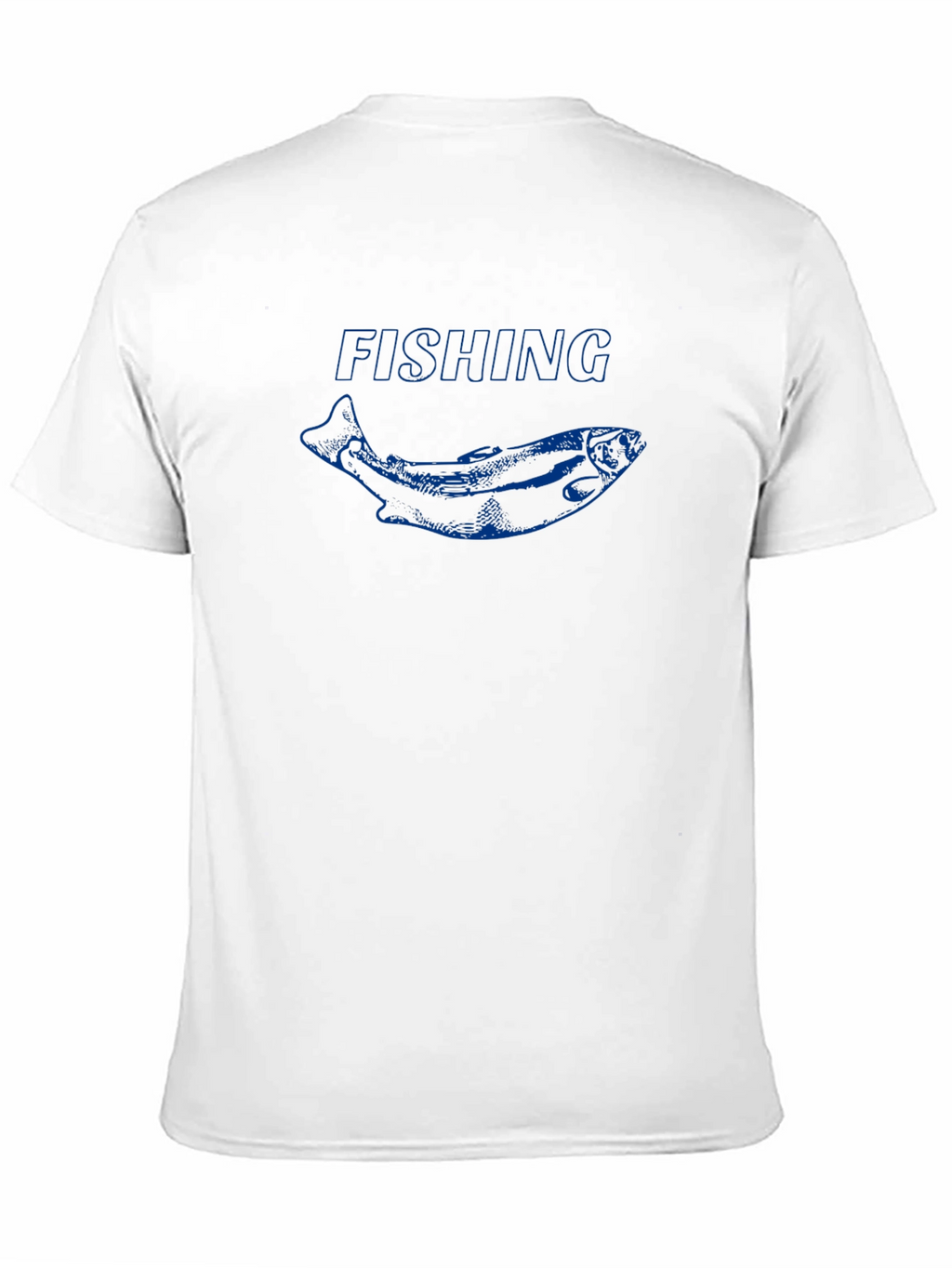 Fishing T-Shirt with Blue Fish Graphic