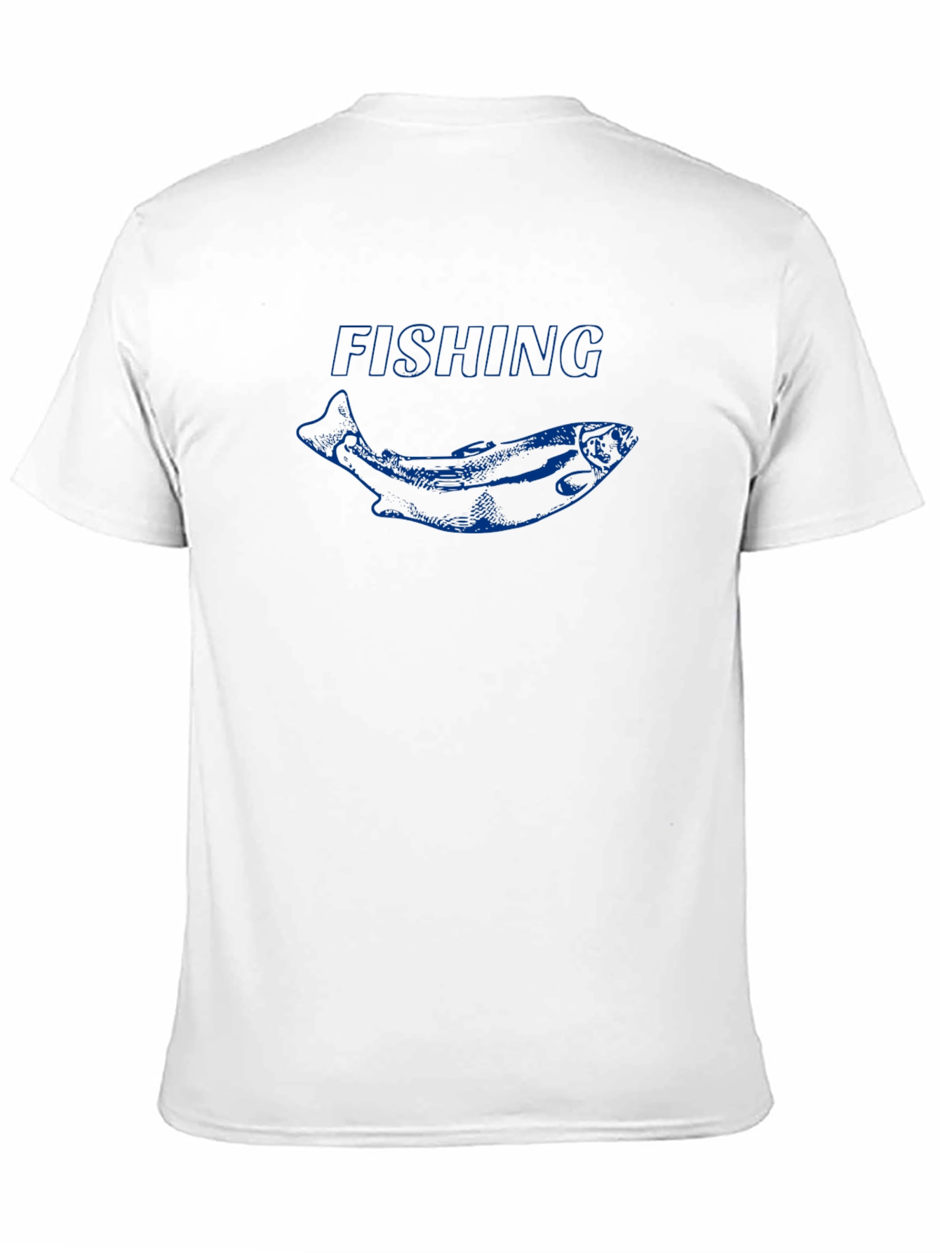 Fishing T-Shirt with Blue Fish Graphic