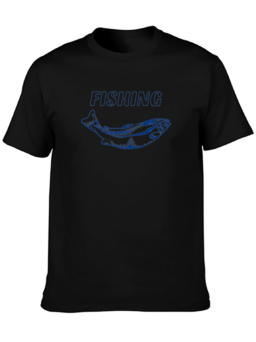 Fishing T-Shirt with Blue Fish Graphic