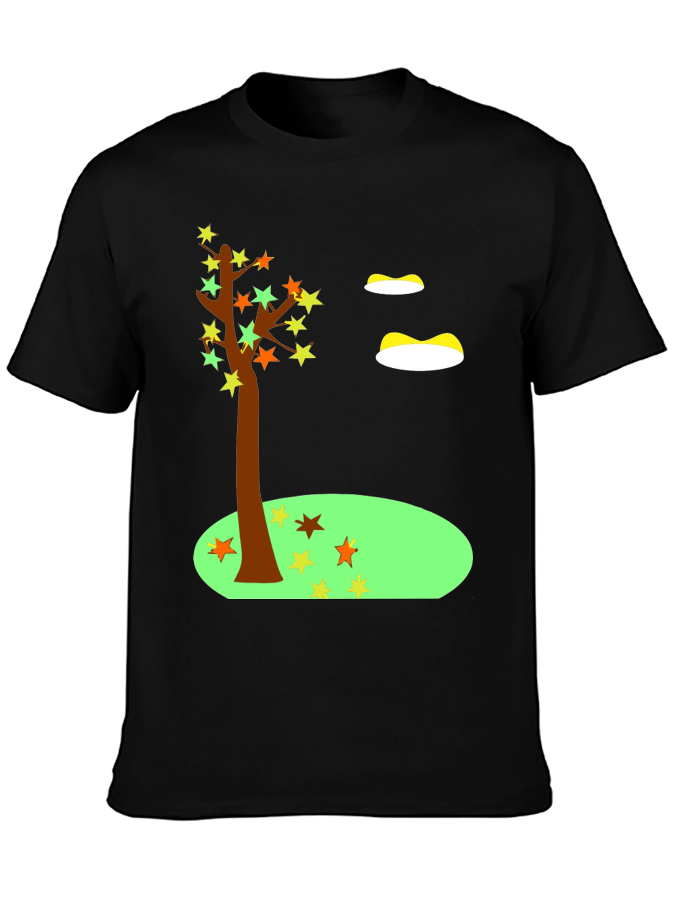 Fall Tree T-Shirt Star Leaves Autumn Design