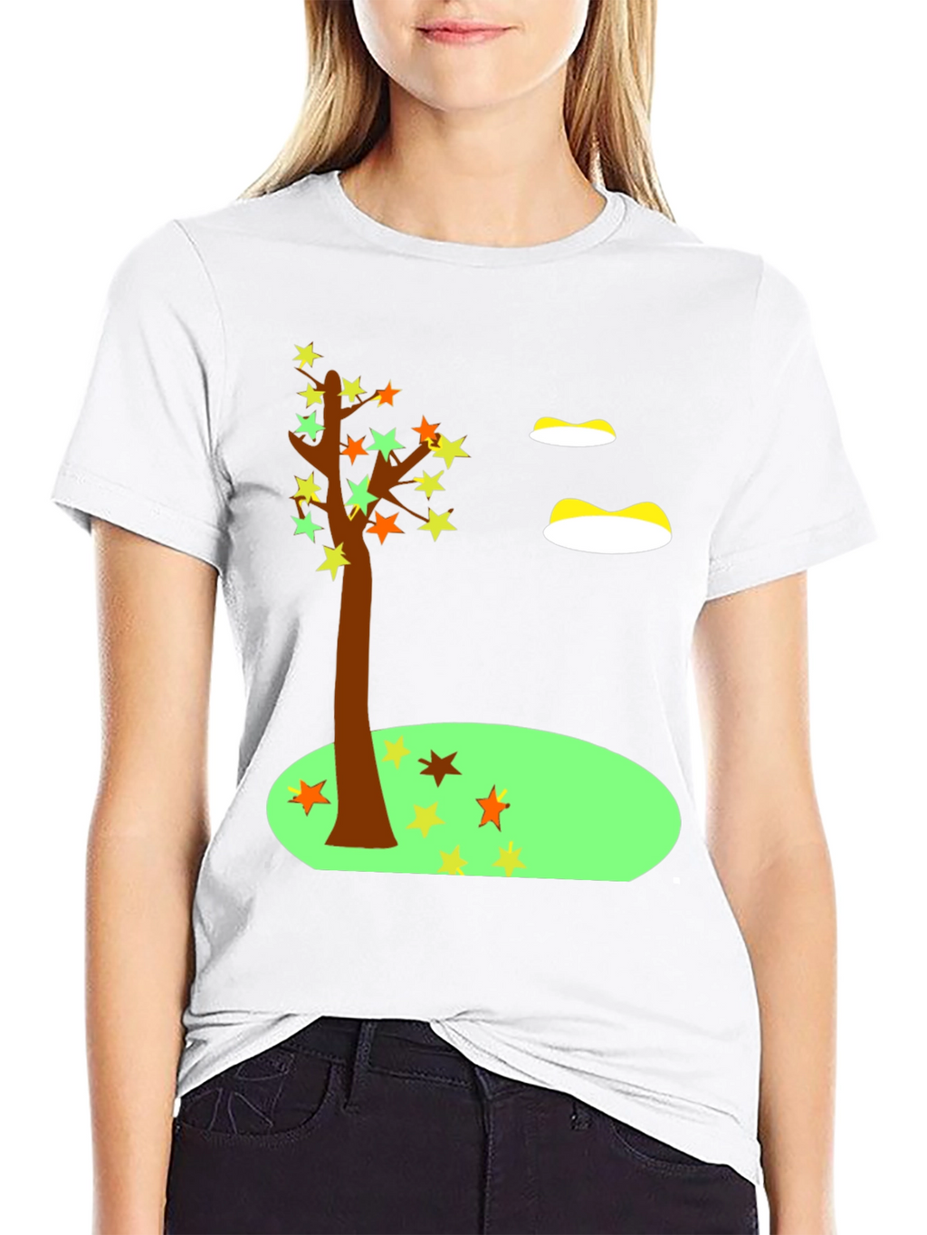 Fall Tree T-Shirt Star Leaves Autumn Design