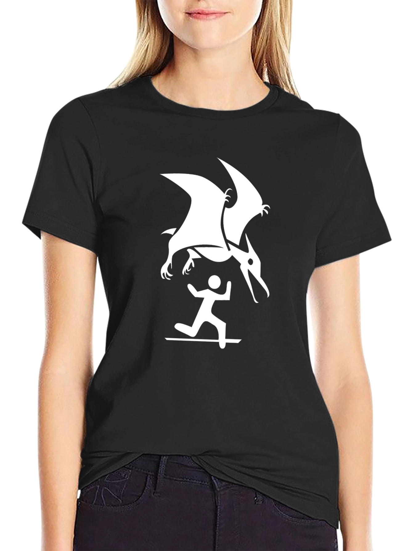 Pterodactyl Attack Graphic Tee - Black