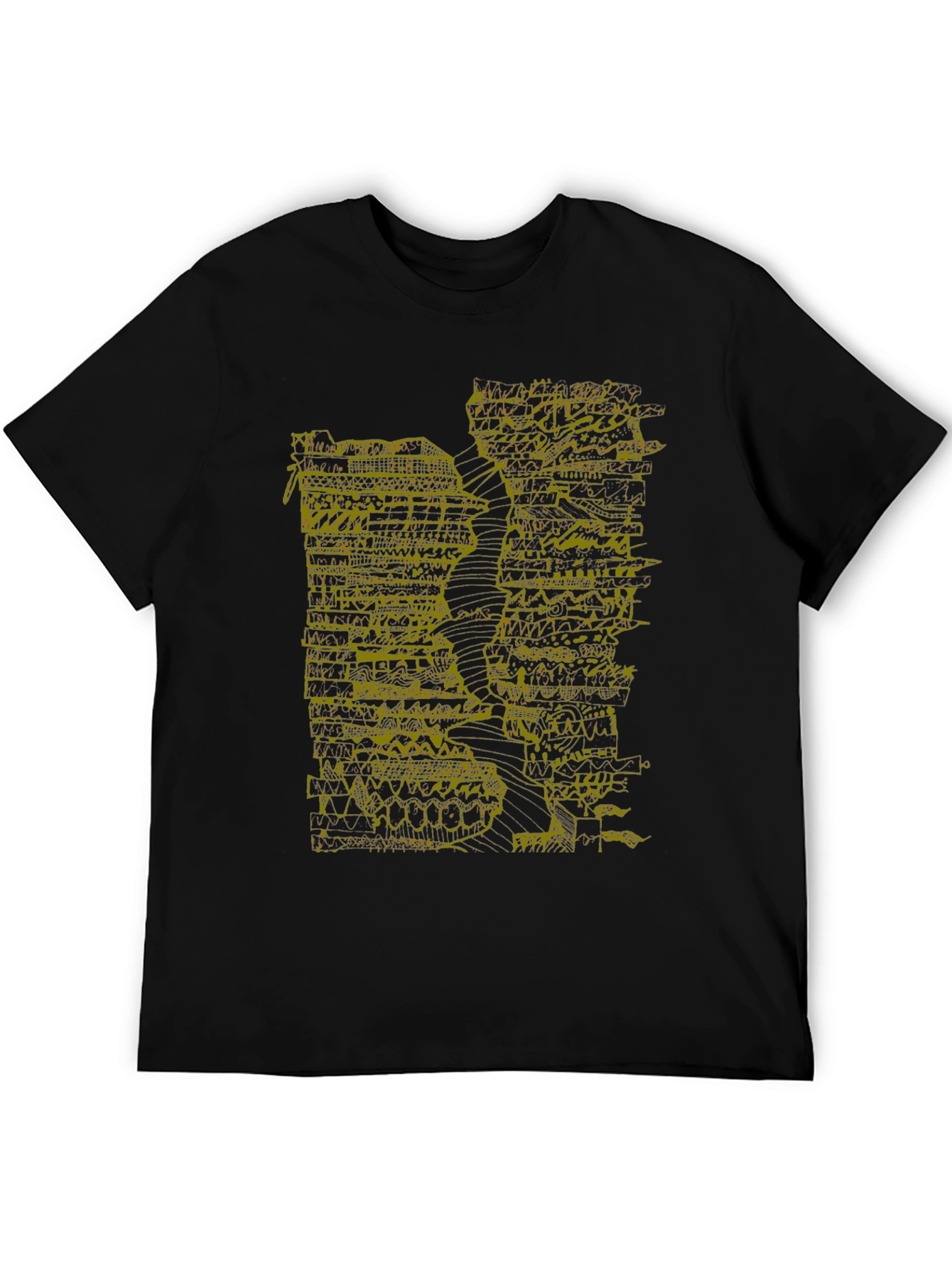 Abstract Art Tee - Black Graphic Print T-Shirt