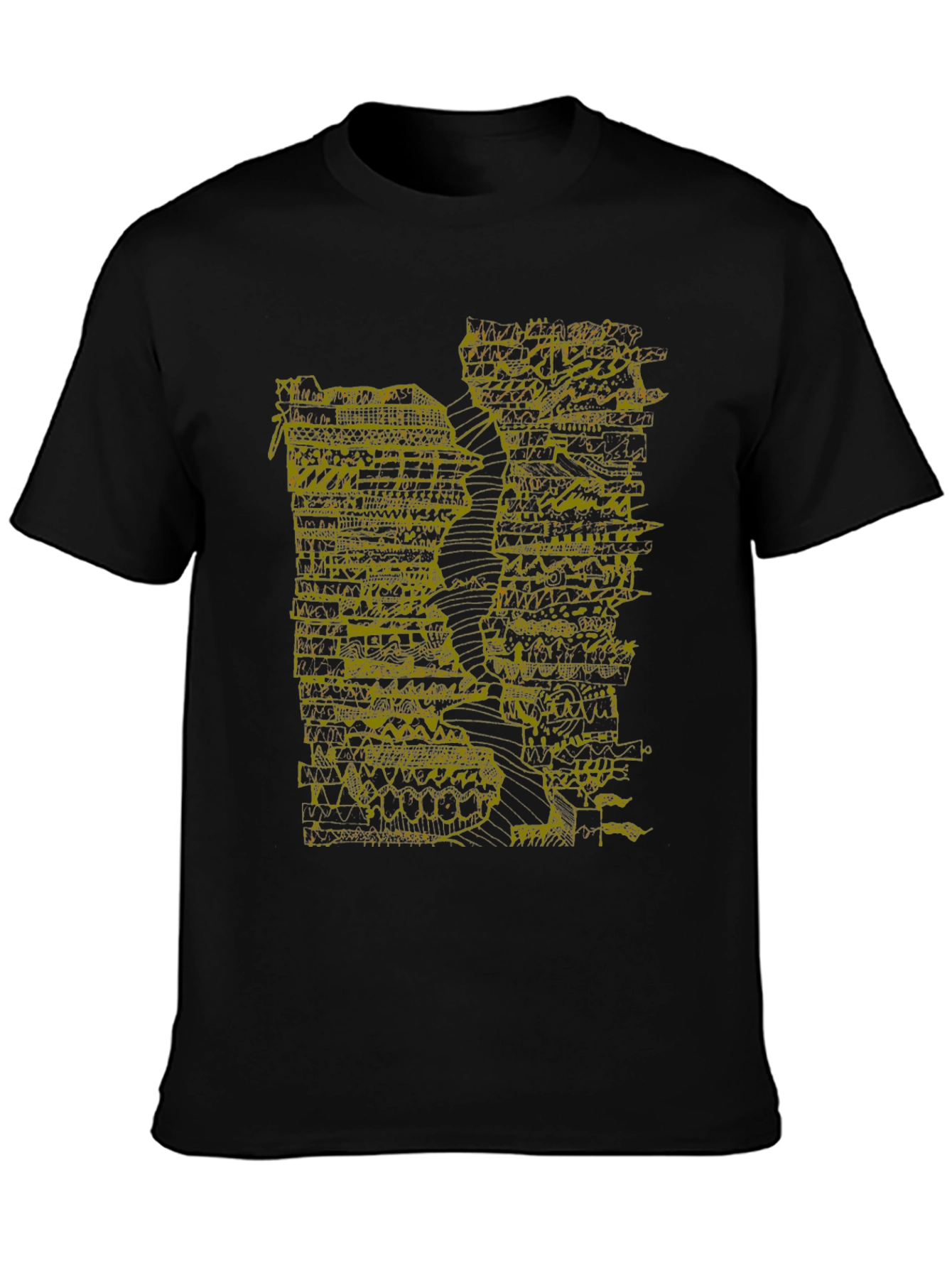 Abstract Art Tee - Black Graphic Print T-Shirt