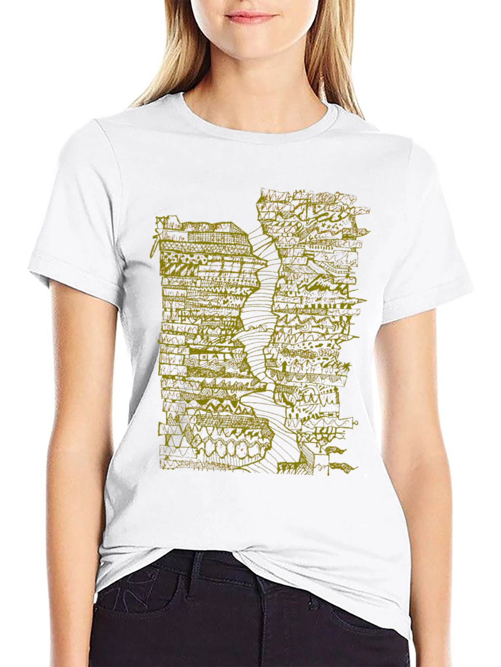 Abstract Art Tee - Black Graphic Print T-Shirt