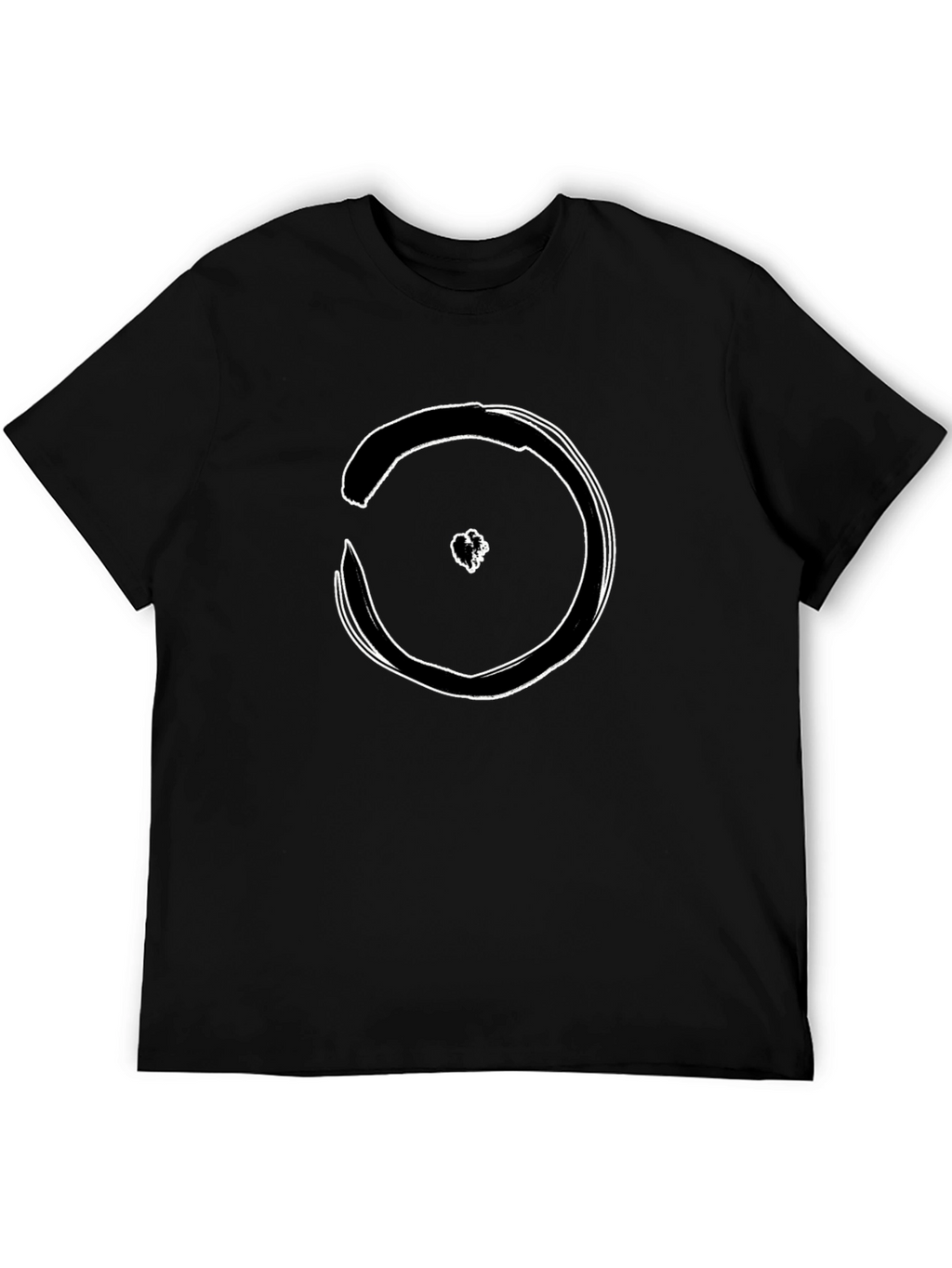 Black T-Shirt with Abstract Circle Design