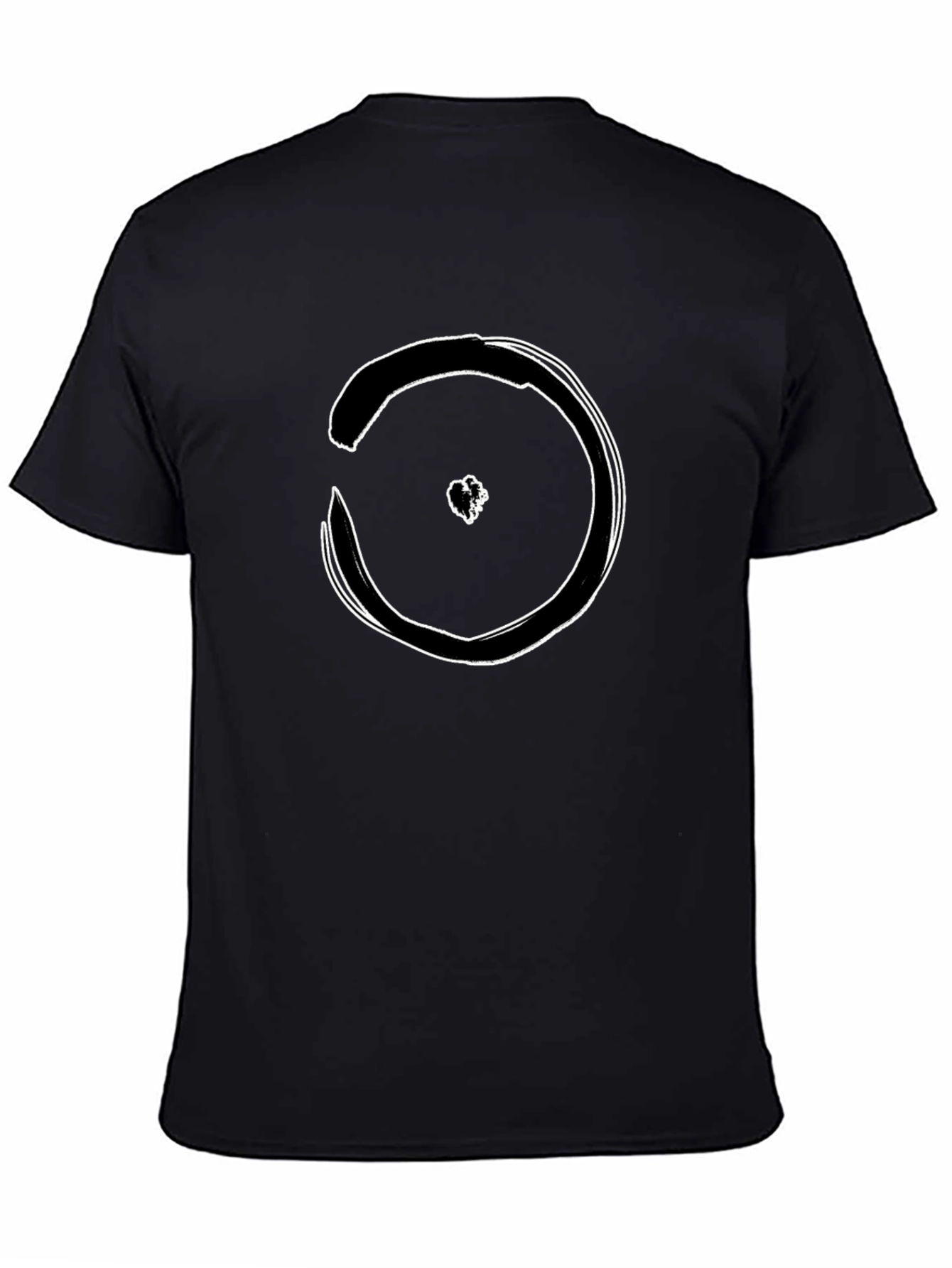 Black T-Shirt with Abstract Circle Design