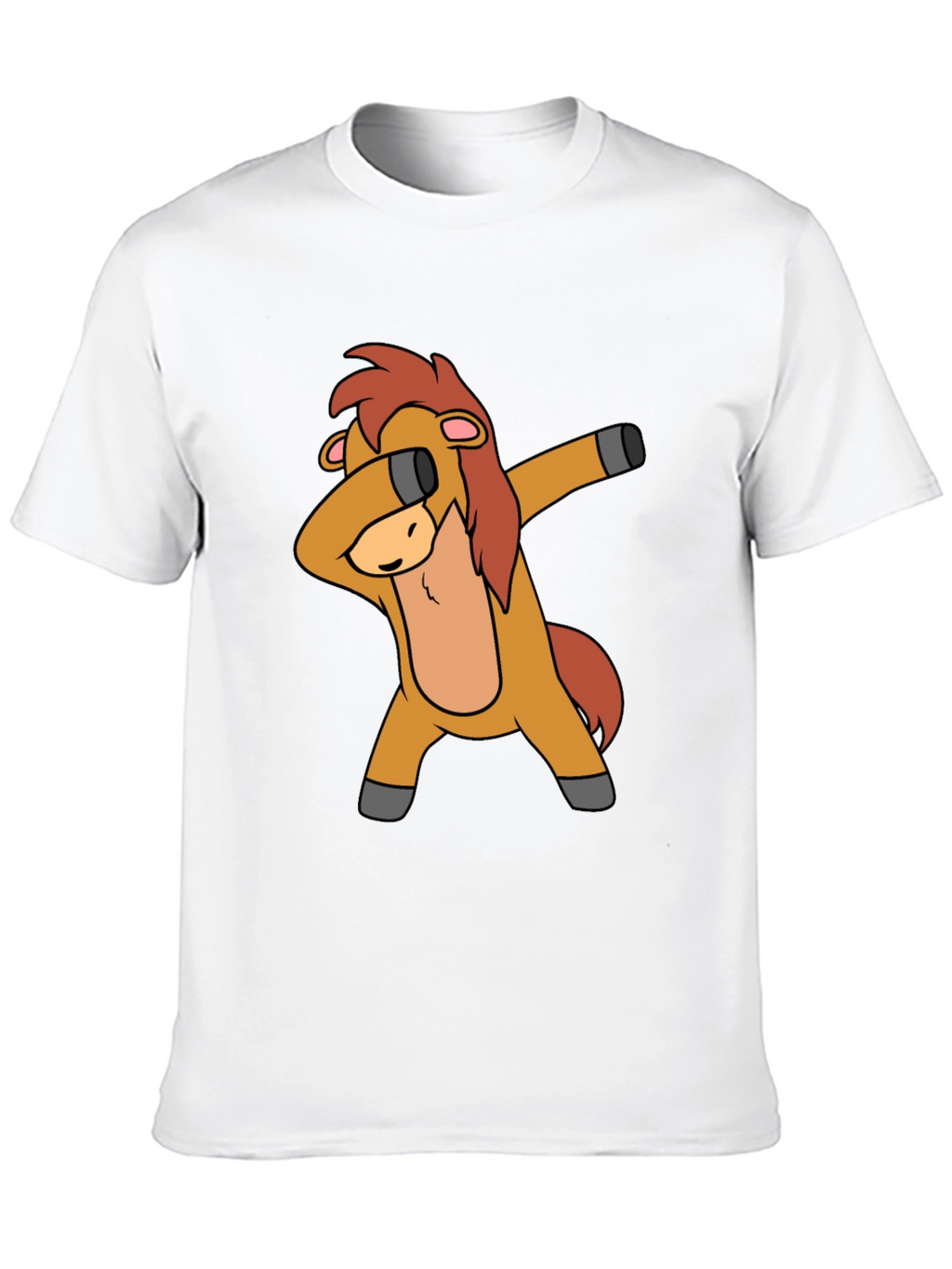 Dabbing Horse Graphic Tee - Black Cotton T-Shirt