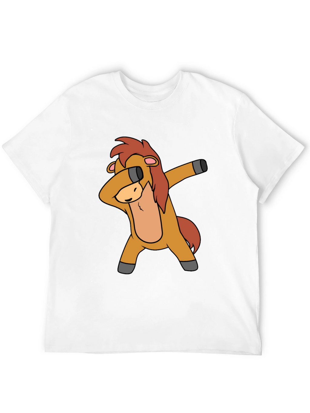 Dabbing Horse Graphic Tee - Black Cotton T-Shirt