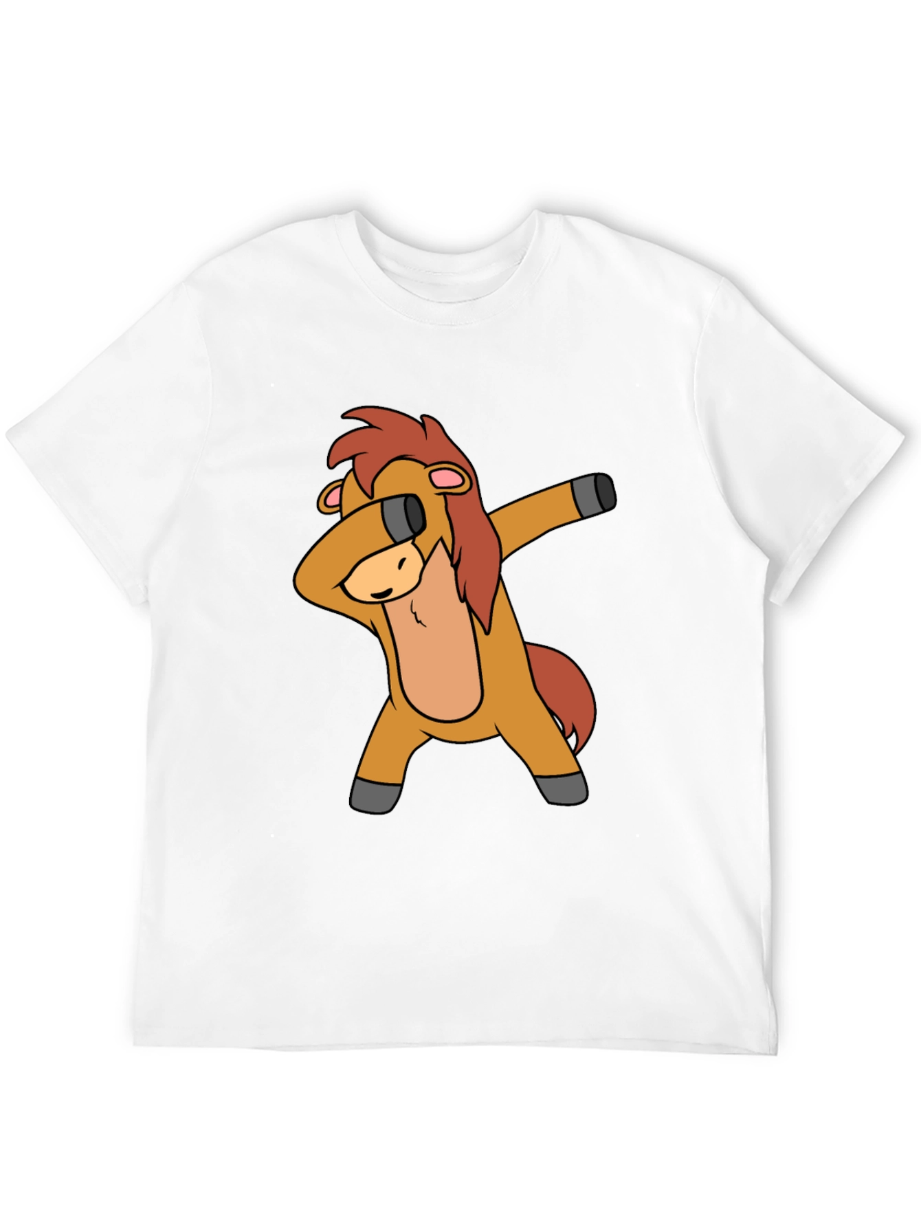 Dabbing Horse Graphic Tee - Black Cotton T-Shirt
