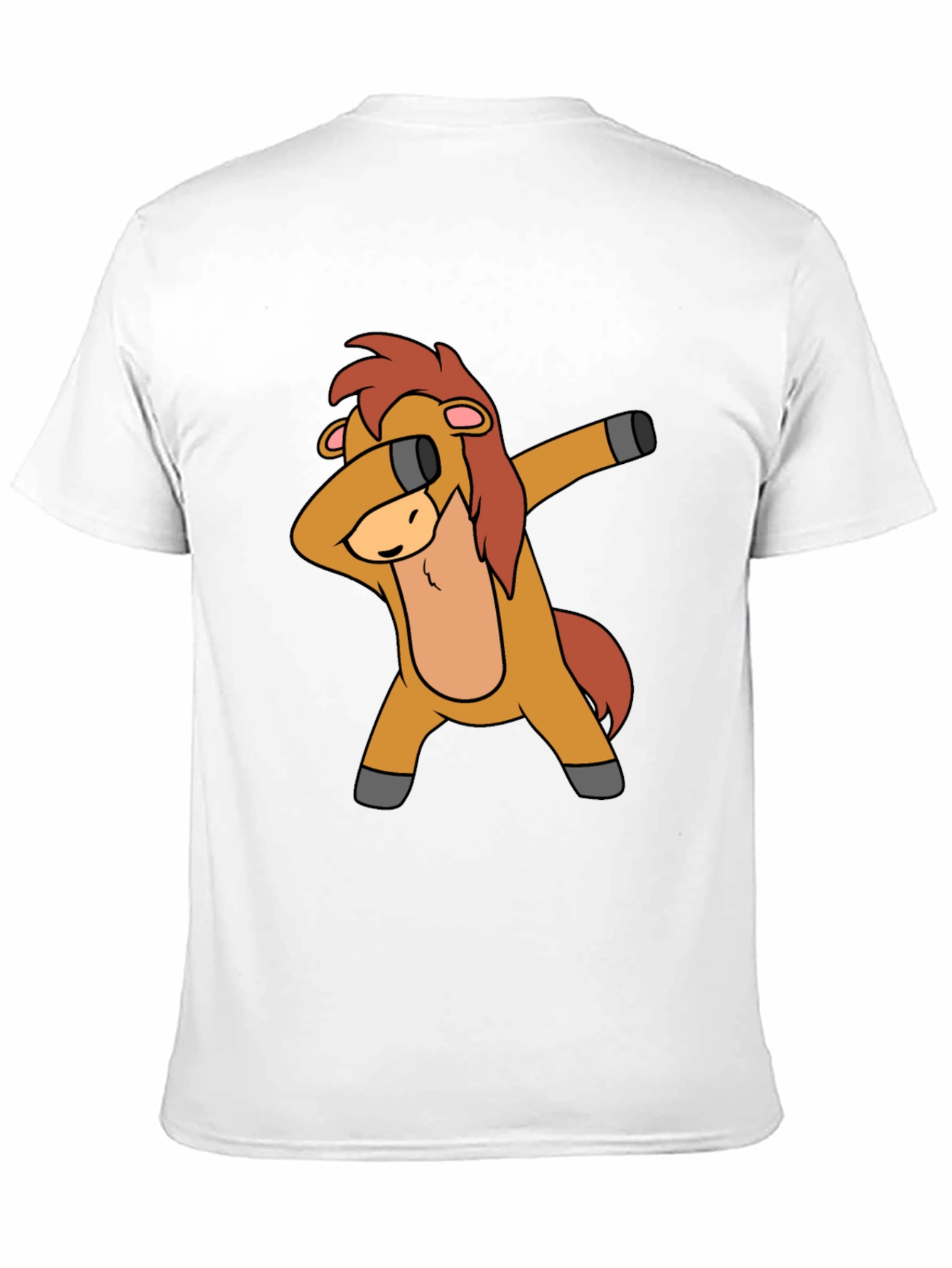Dabbing Horse Graphic Tee - Black Cotton T-Shirt