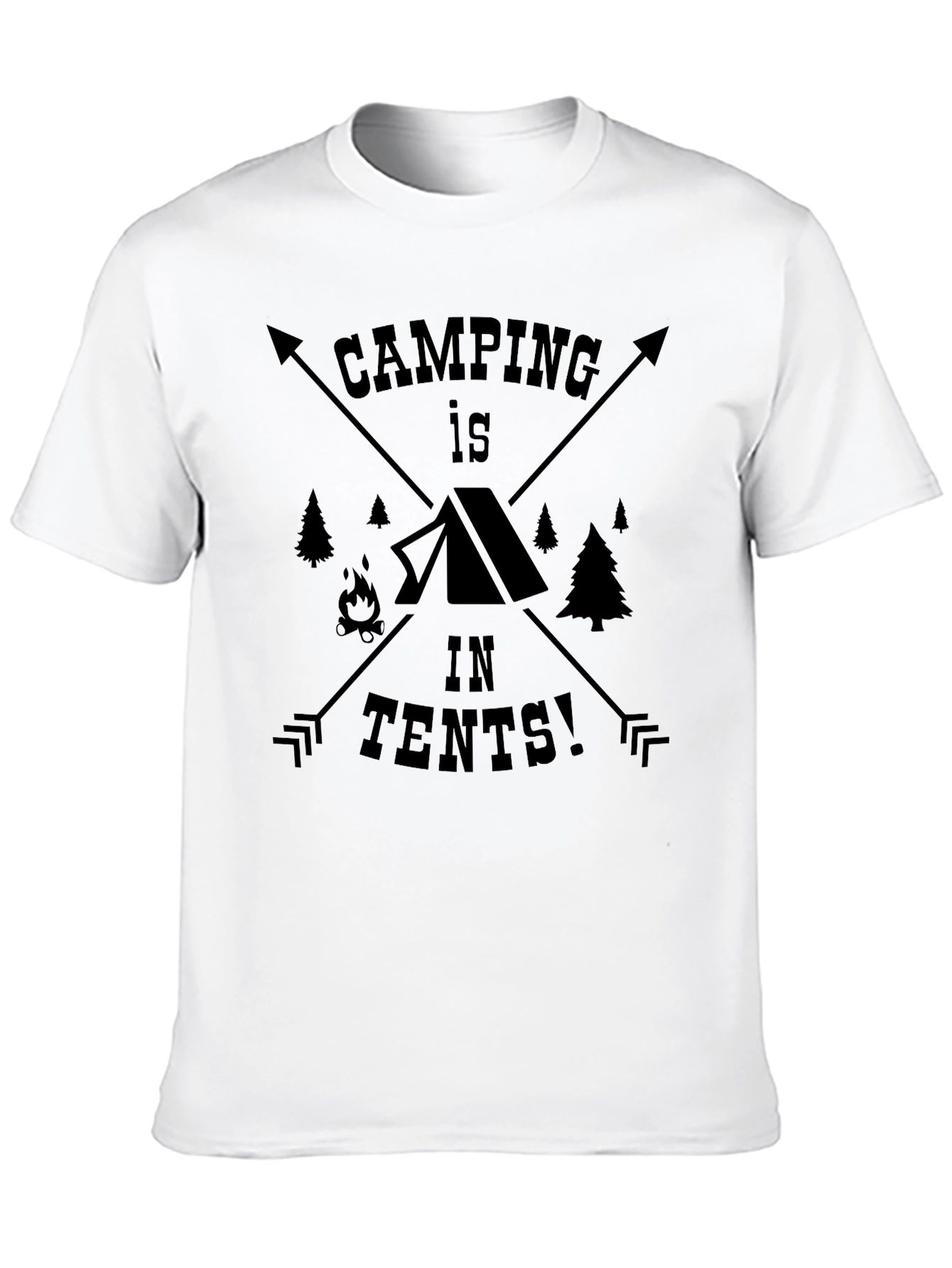 Camping in Tents Black Graphic Tee