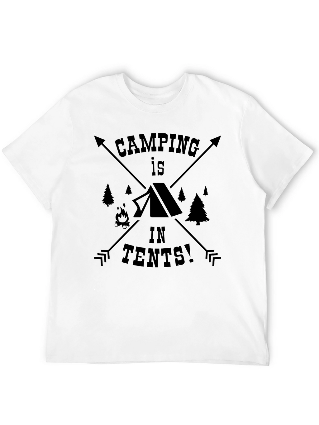 Camping in Tents Black Graphic Tee