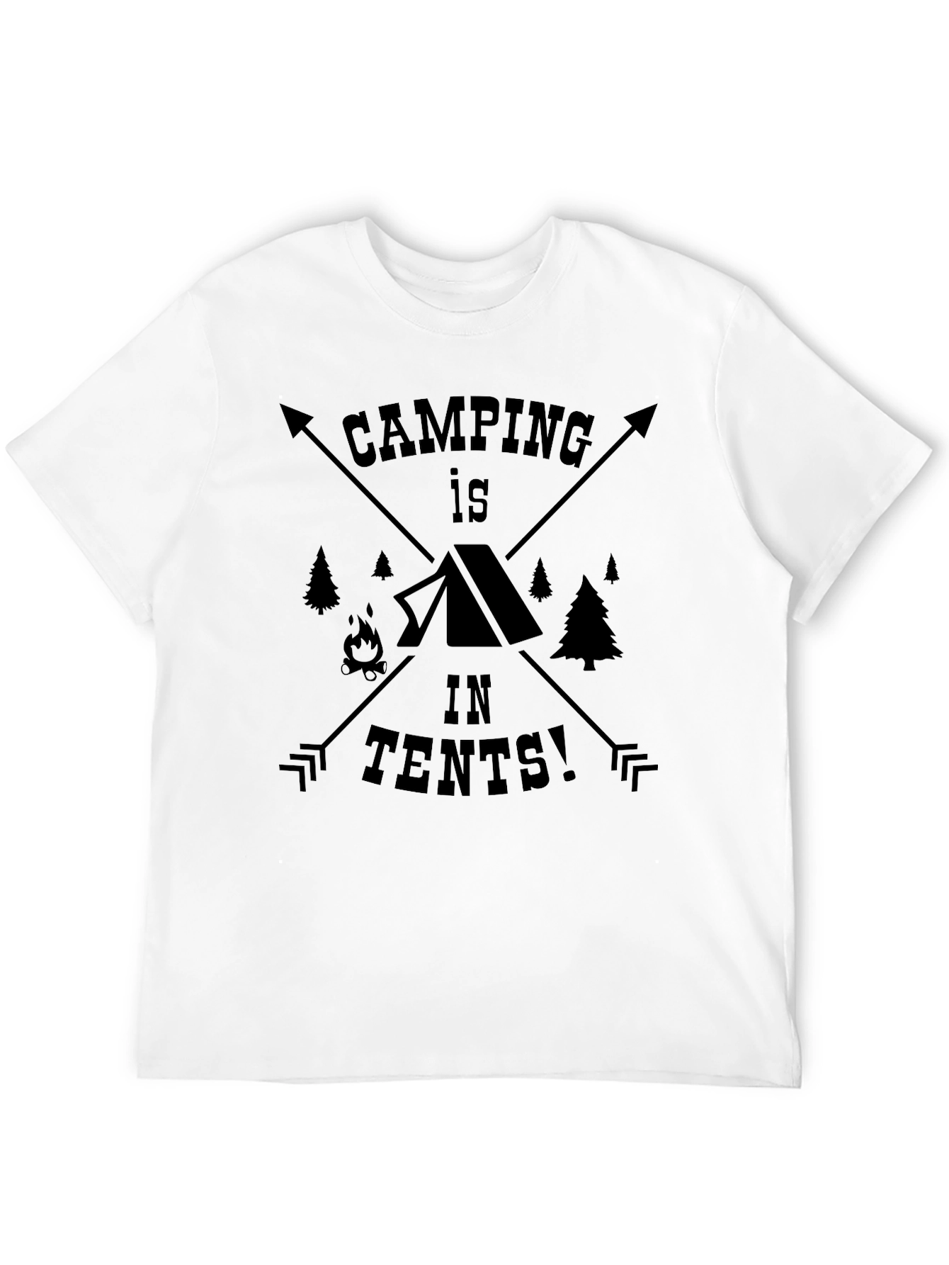Camping in Tents Black Graphic Tee