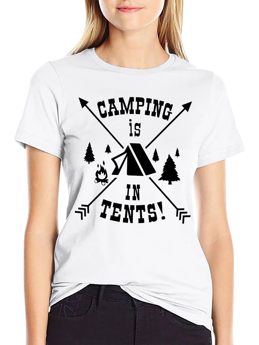 Camping in Tents Black Graphic Tee