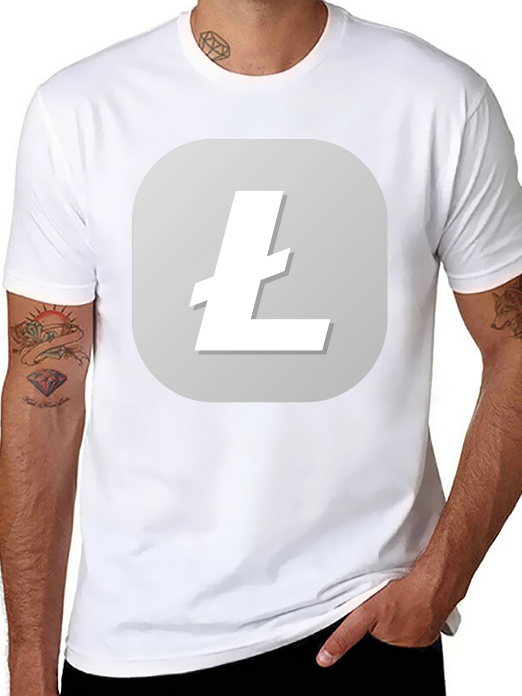 Litecoin Logo Black T-Shirt - Crypto Tee