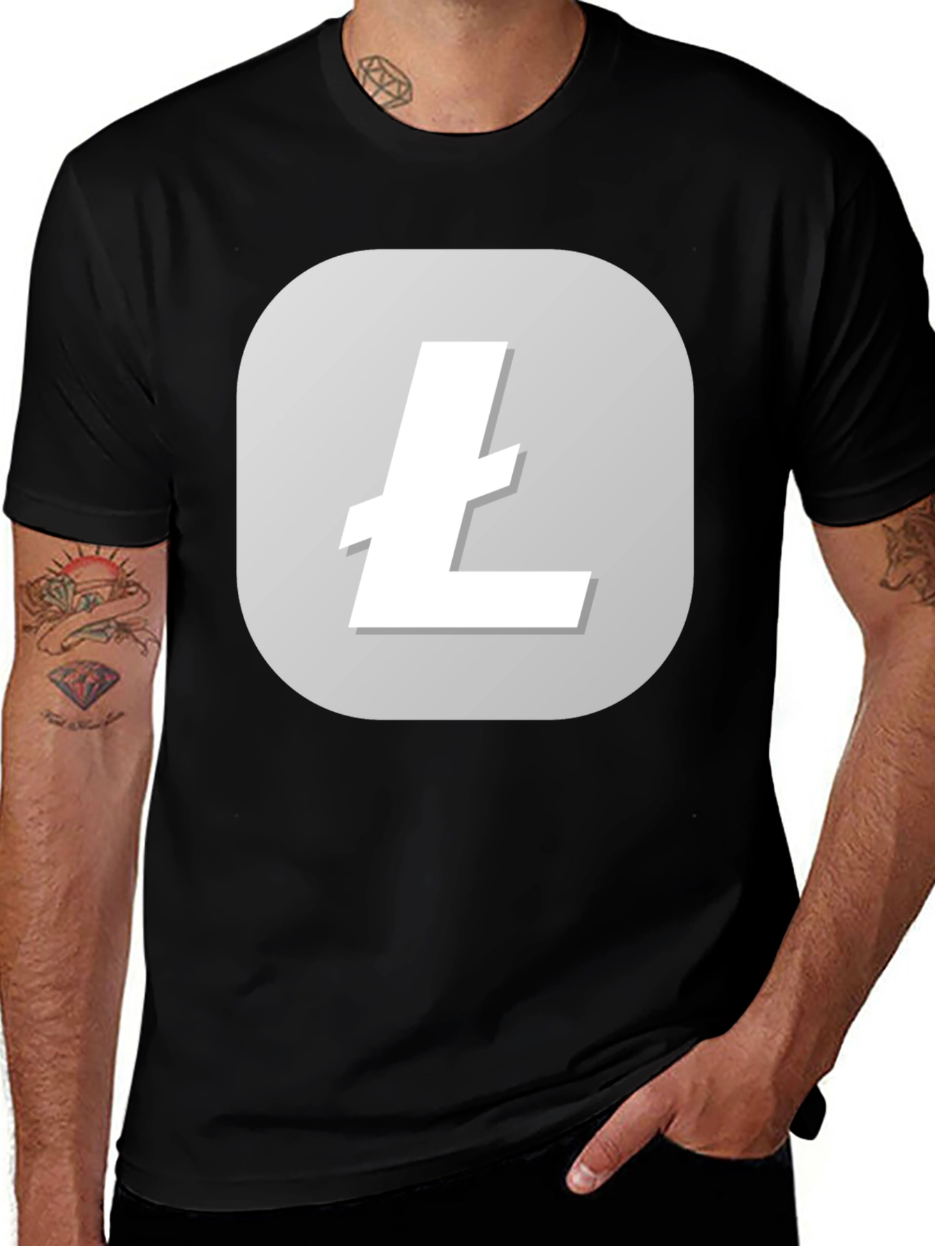 Litecoin Logo Black T-Shirt - Crypto Tee