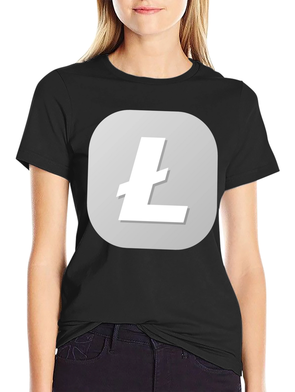 Litecoin Logo Black T-Shirt - Crypto Tee