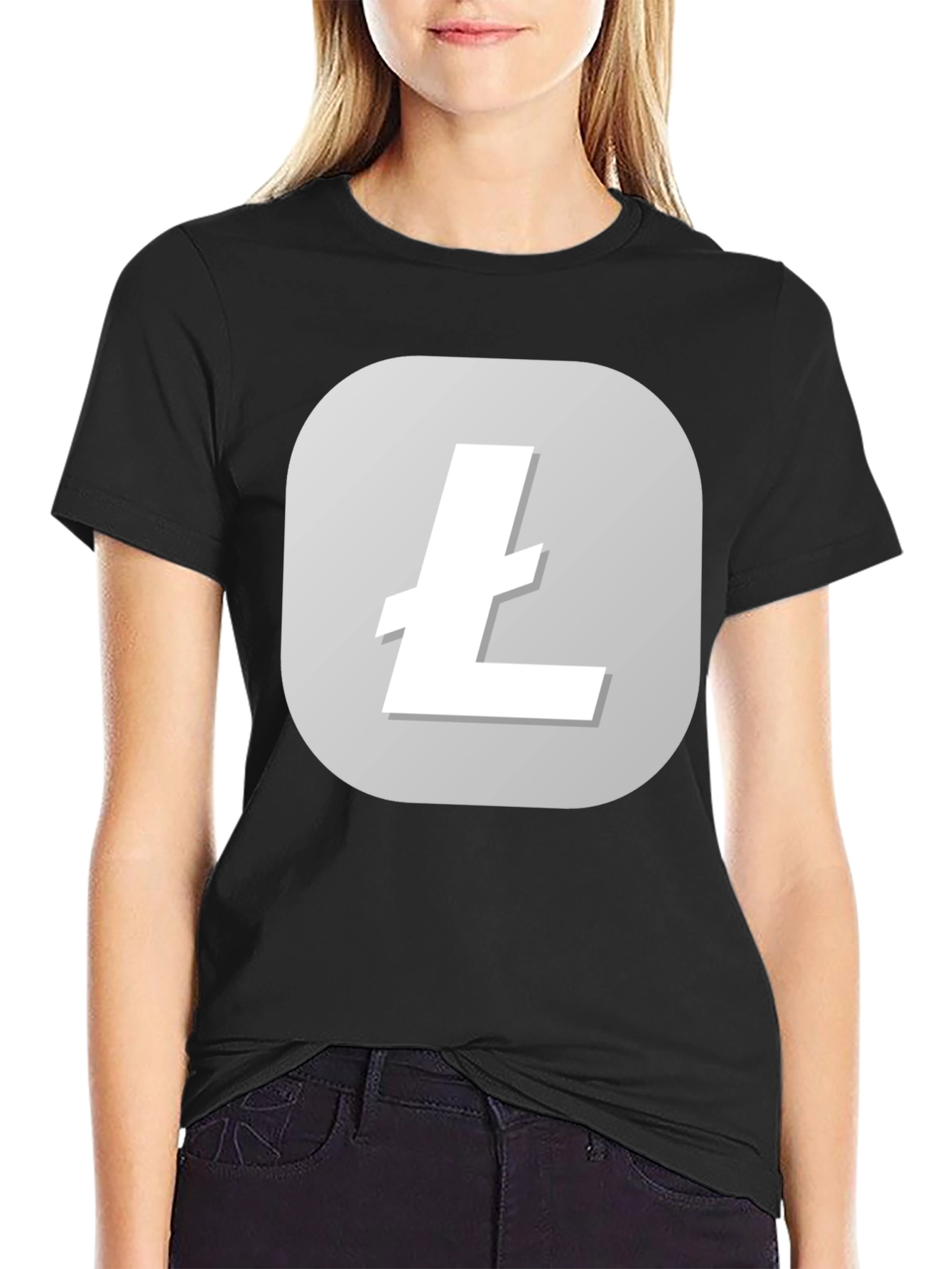 Litecoin Logo Black T-Shirt - Crypto Tee