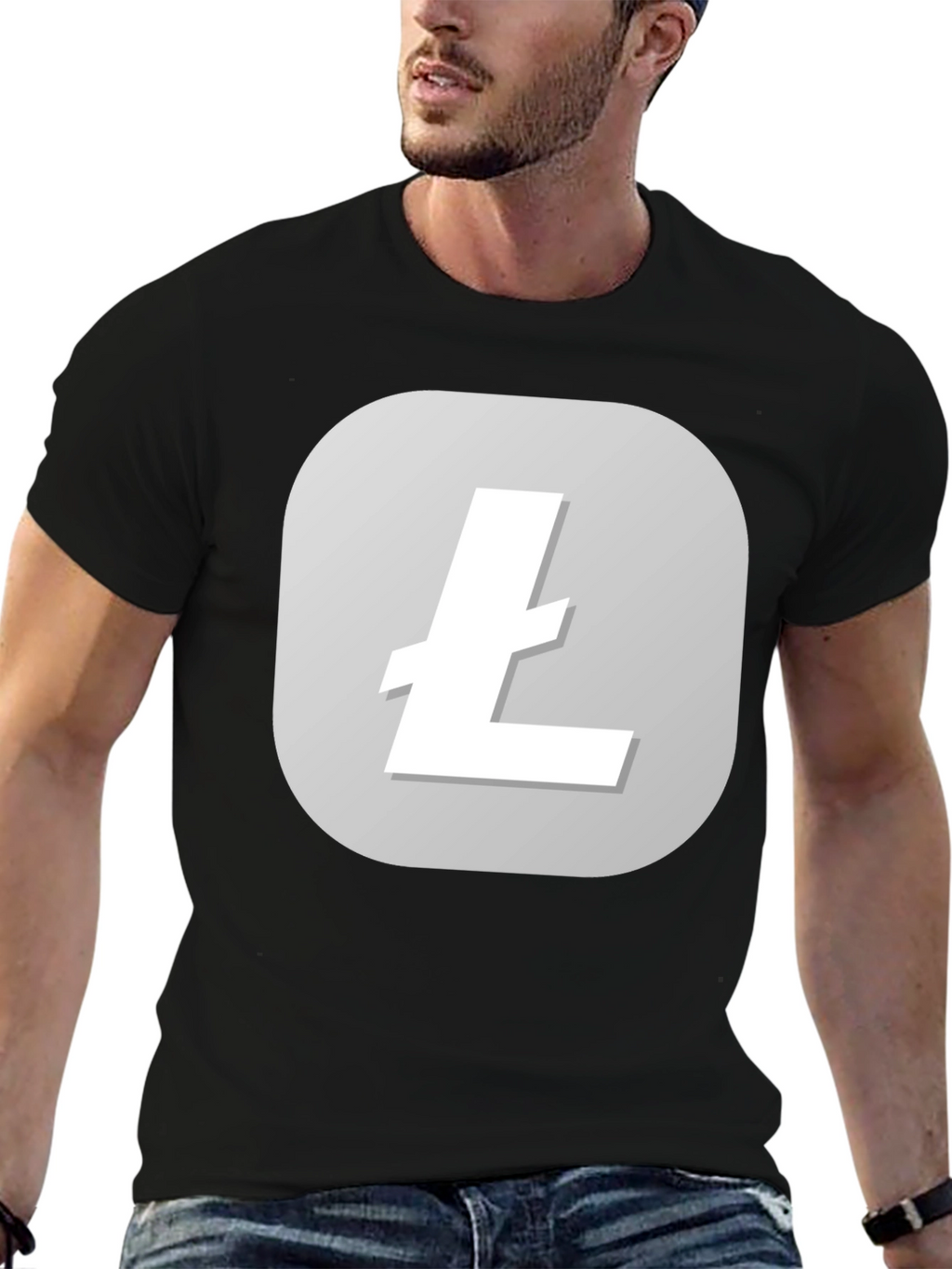 Litecoin Logo Black T-Shirt - Crypto Tee