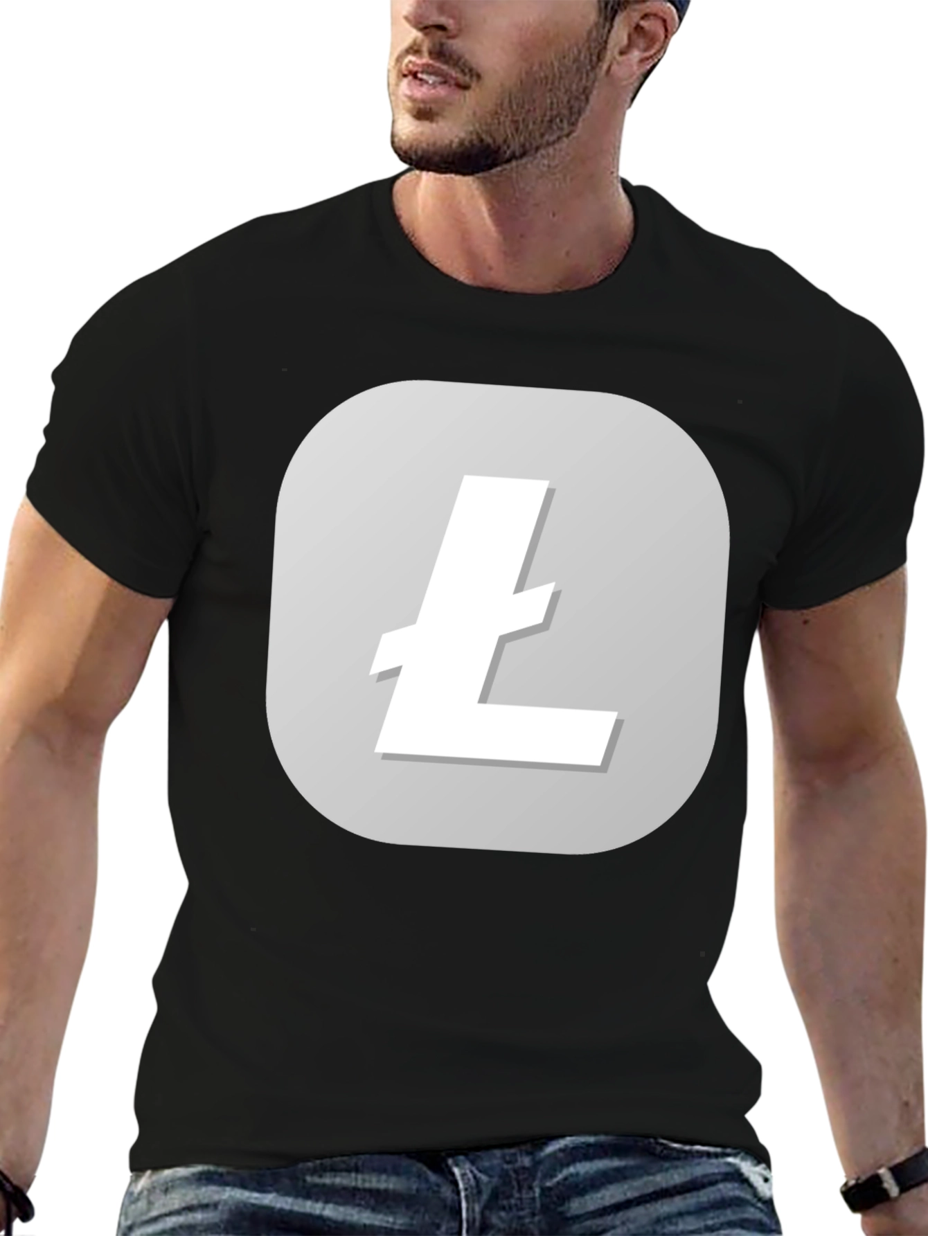 Litecoin Logo Black T-Shirt - Crypto Tee