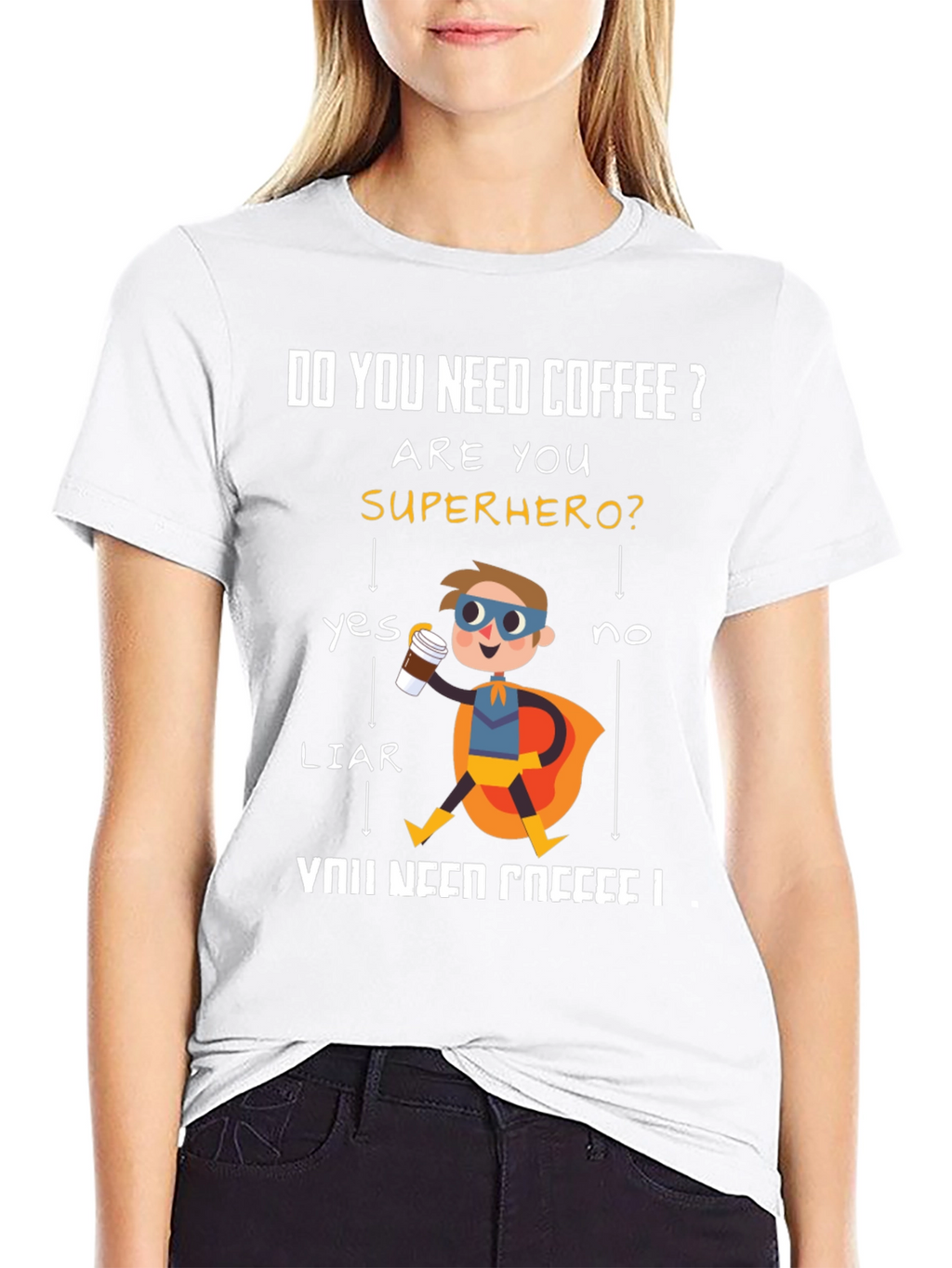 Do You Need Coffee? Superhero Graphic T-Shirt