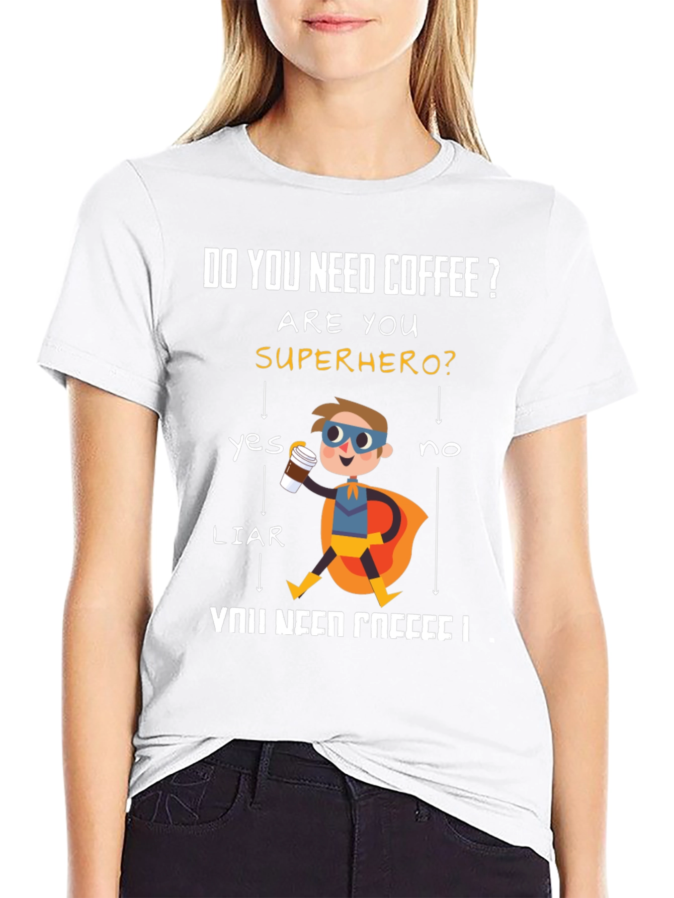 Do You Need Coffee? Superhero Graphic T-Shirt