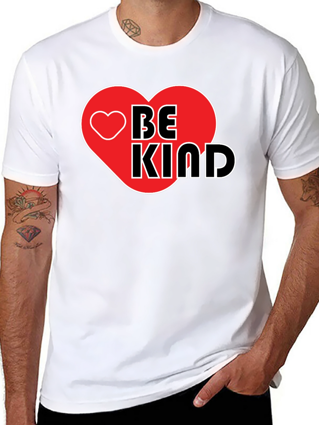 Be Kind Heart Graphic Black T-Shirt