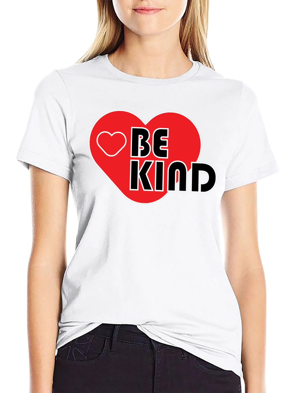 Be Kind Heart Graphic Black T-Shirt