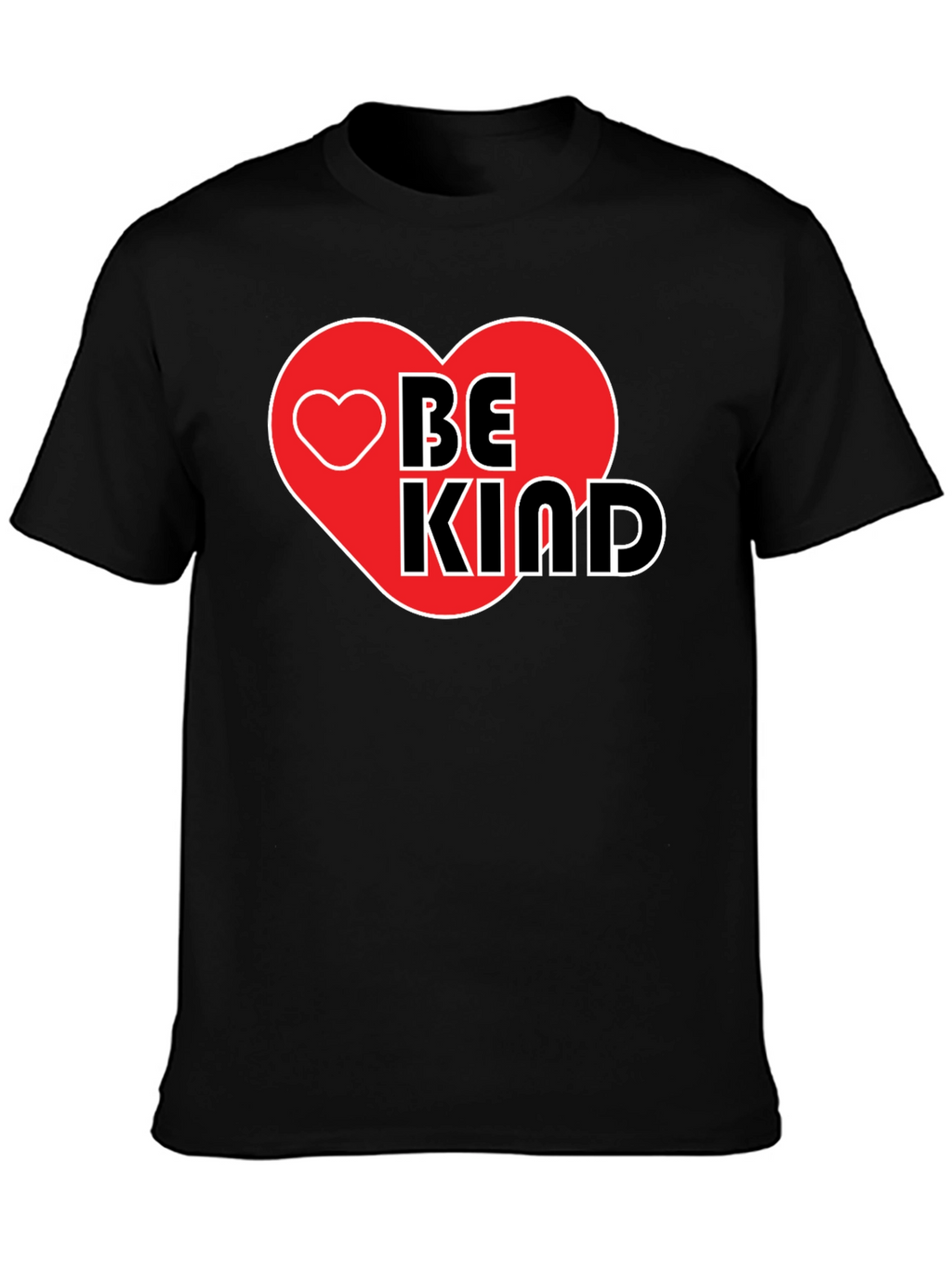 Be Kind Heart Graphic Black T-Shirt