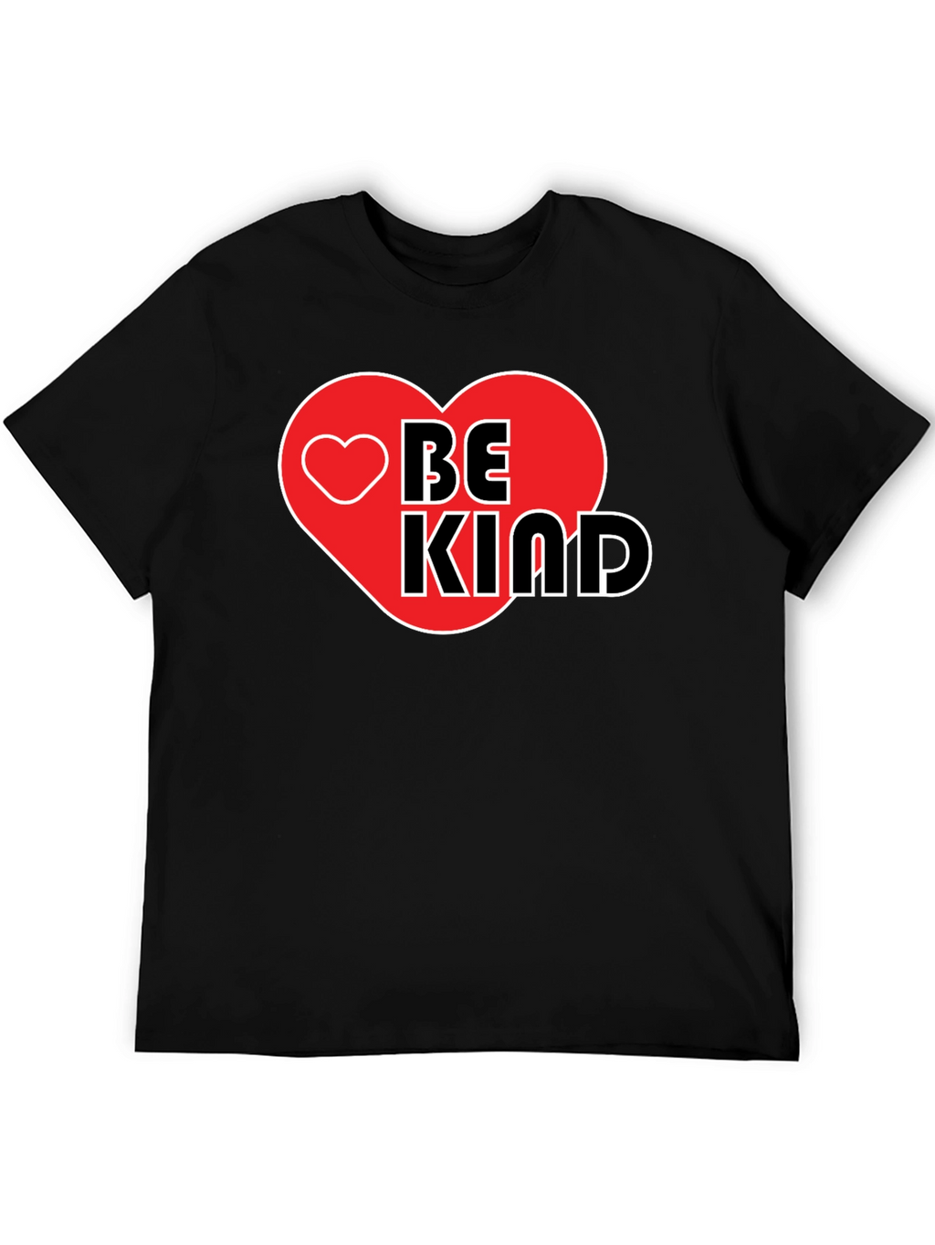 Be Kind Heart Graphic Black T-Shirt