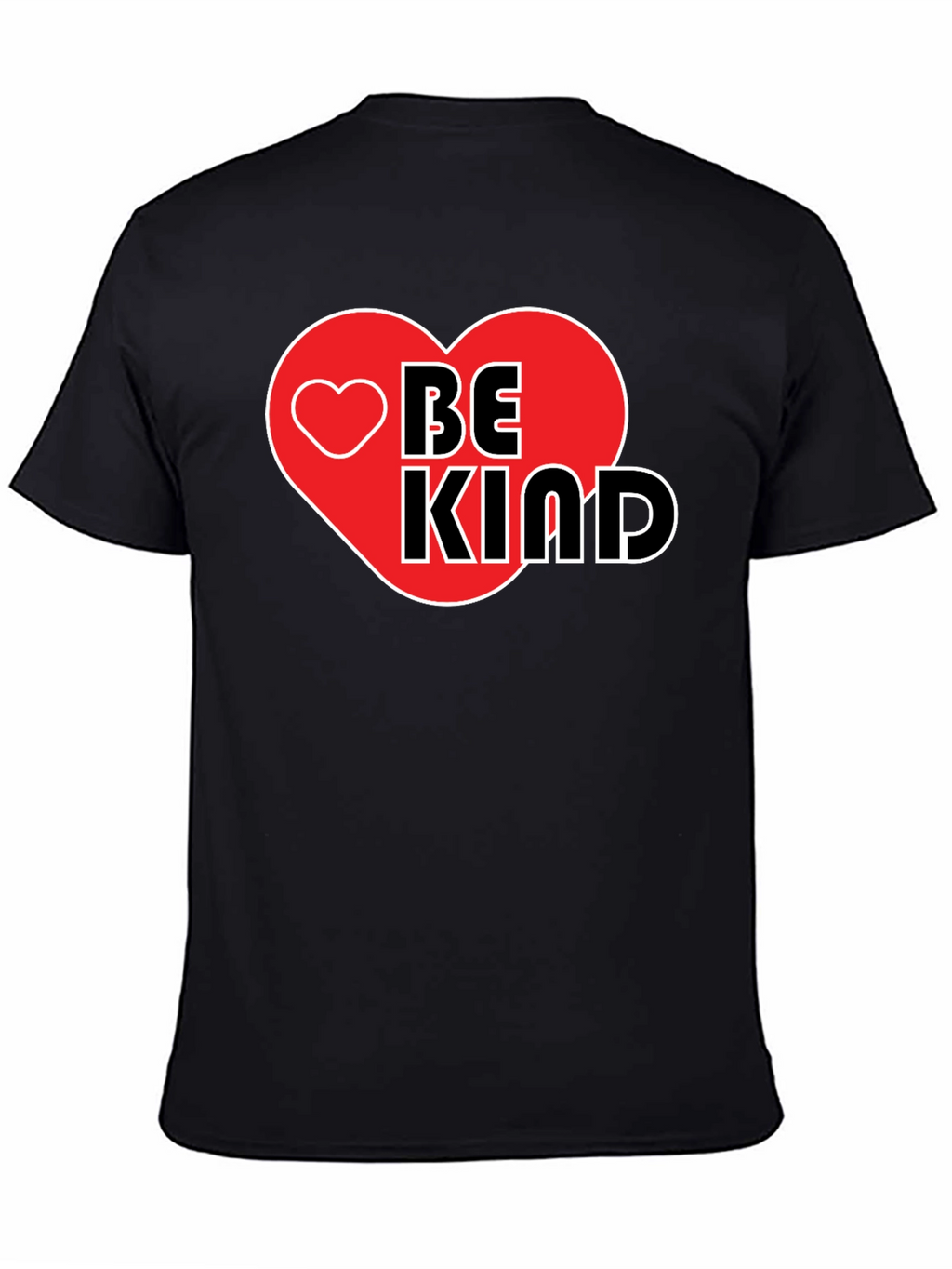 Be Kind Heart Graphic Black T-Shirt