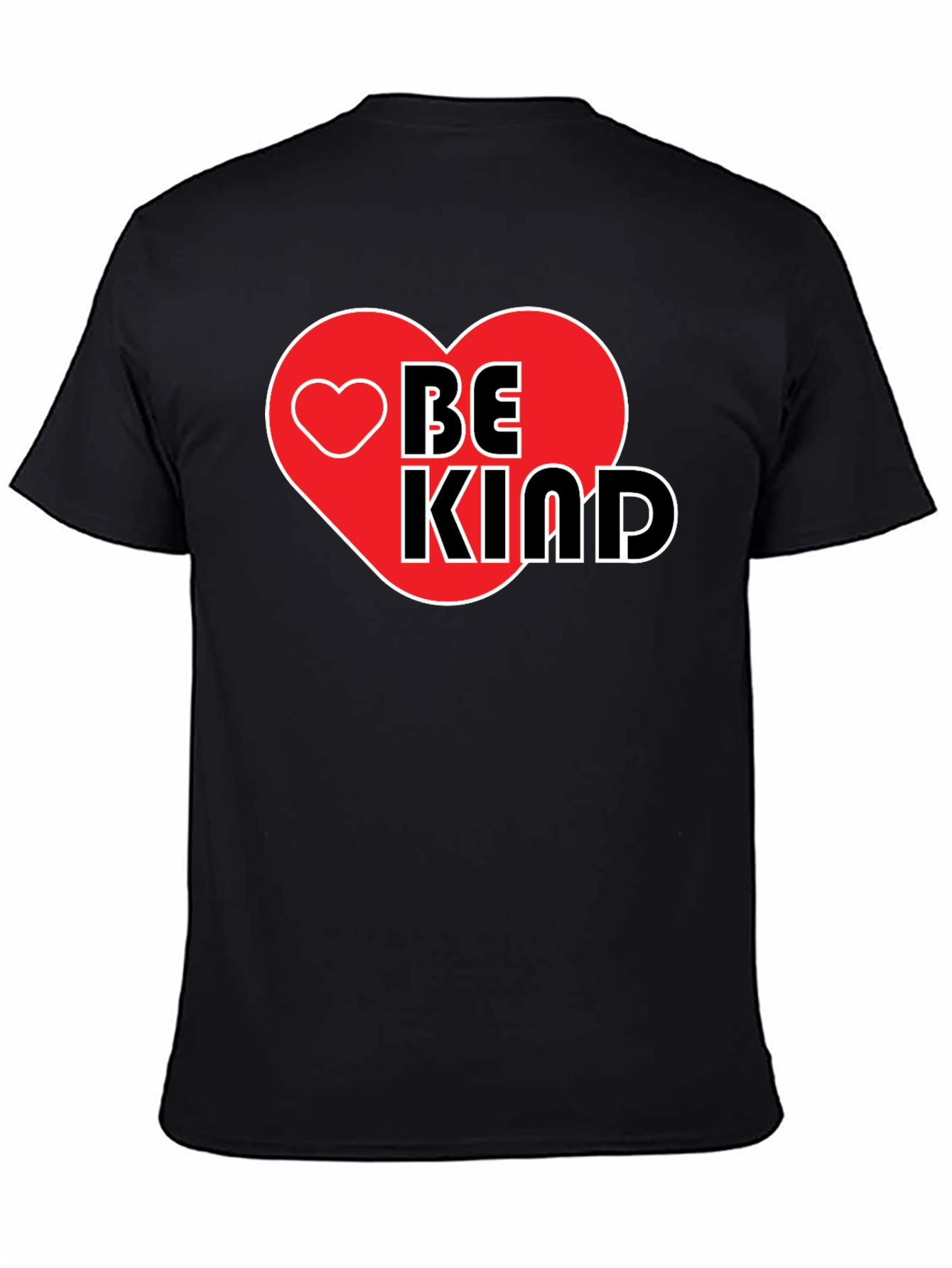 Be Kind Heart Graphic Black T-Shirt