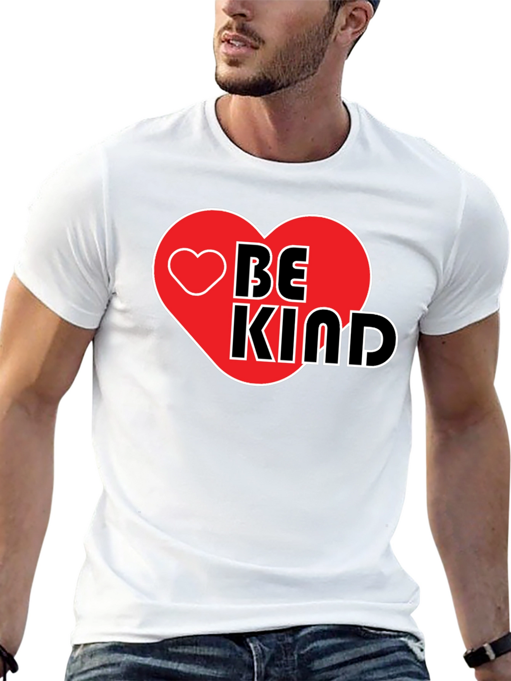 Be Kind Heart Graphic Black T-Shirt