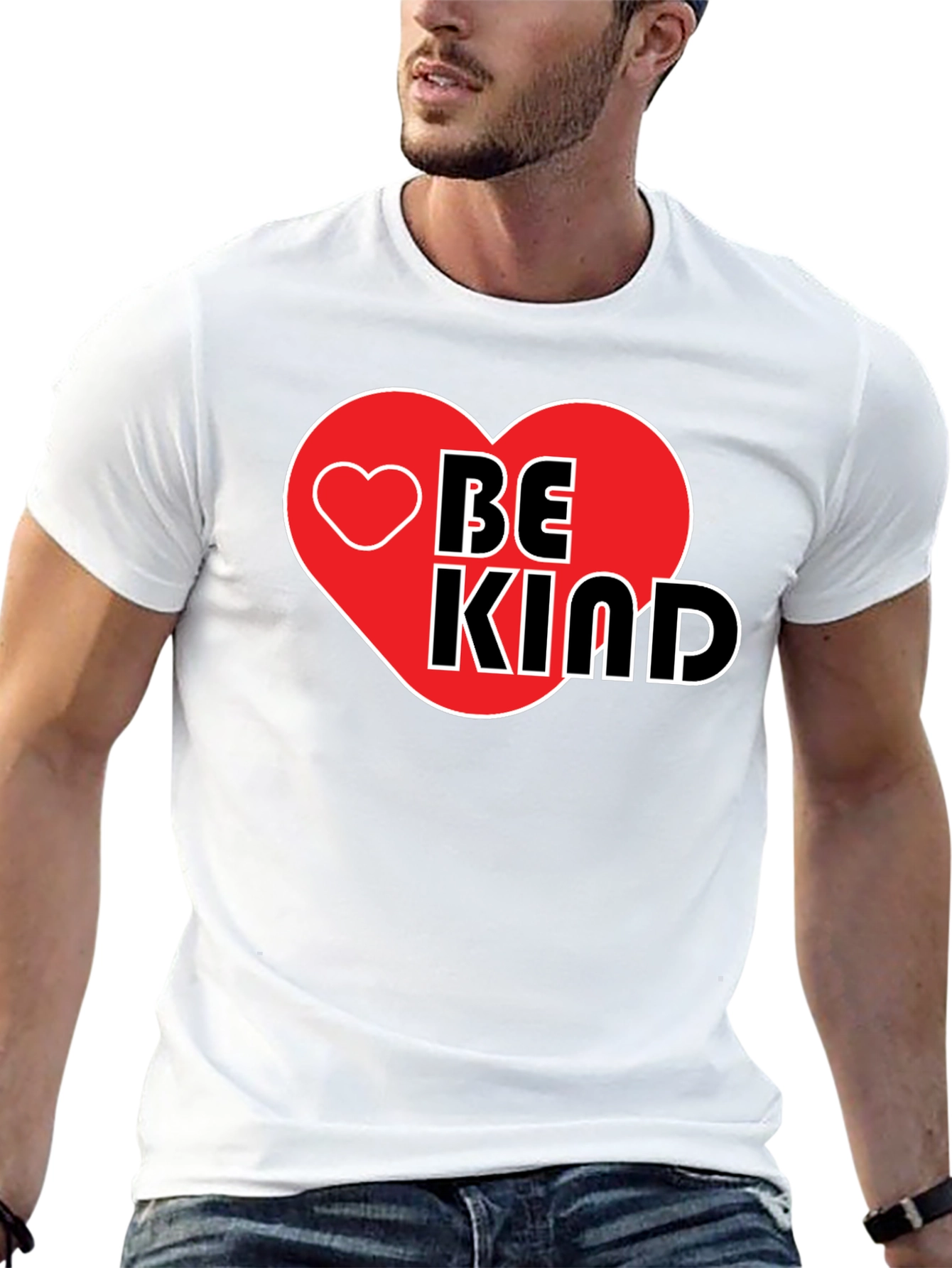 Be Kind Heart Graphic Black T-Shirt
