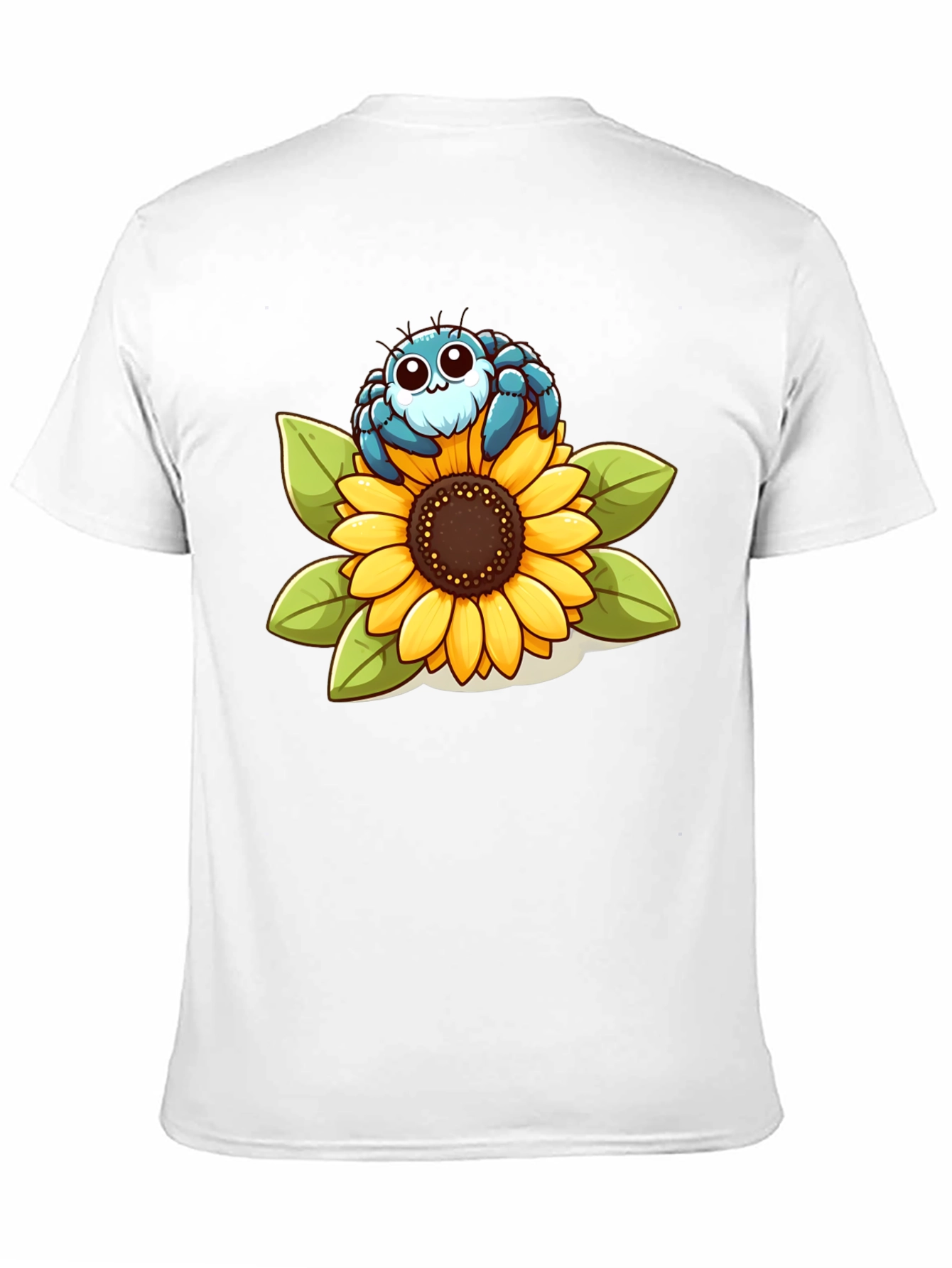 Cute Spider on Sunflower Graphic T-Shirt