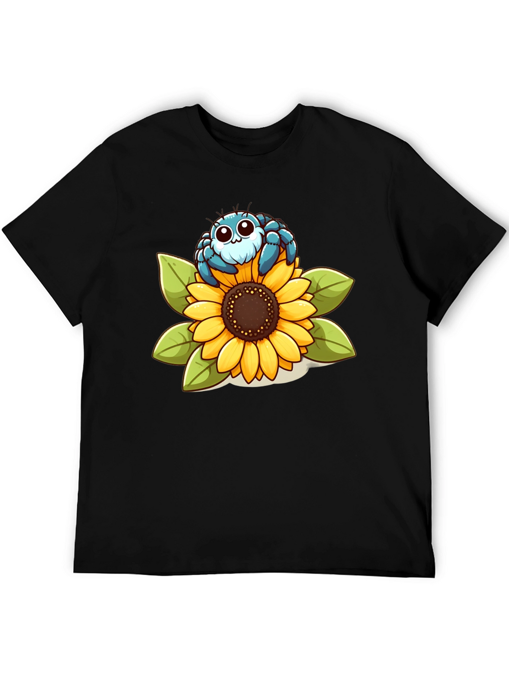 Cute Spider on Sunflower Graphic T-Shirt