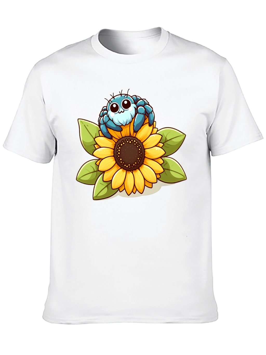 Cute Spider on Sunflower Graphic T-Shirt