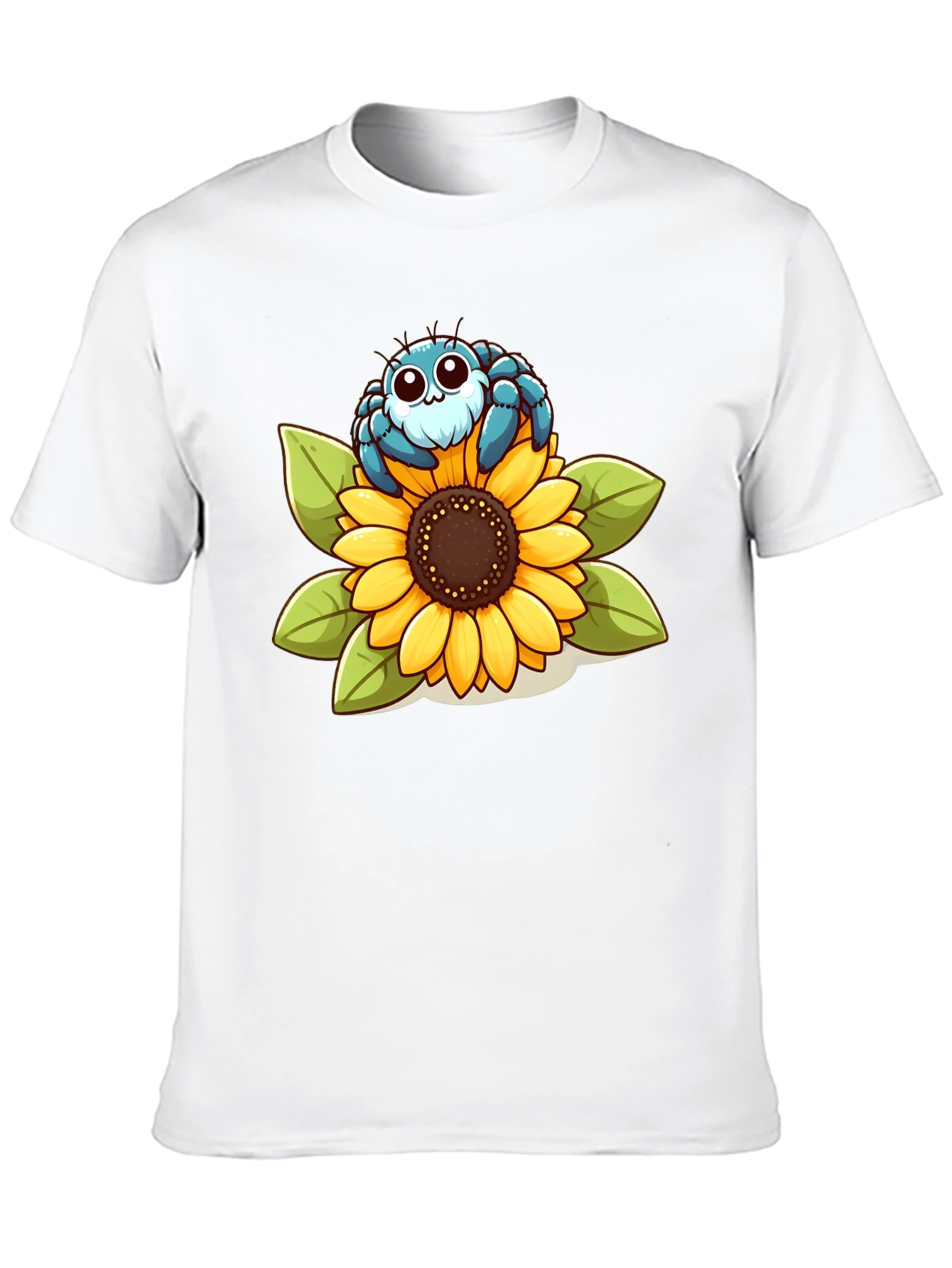 Cute Spider on Sunflower Graphic T-Shirt