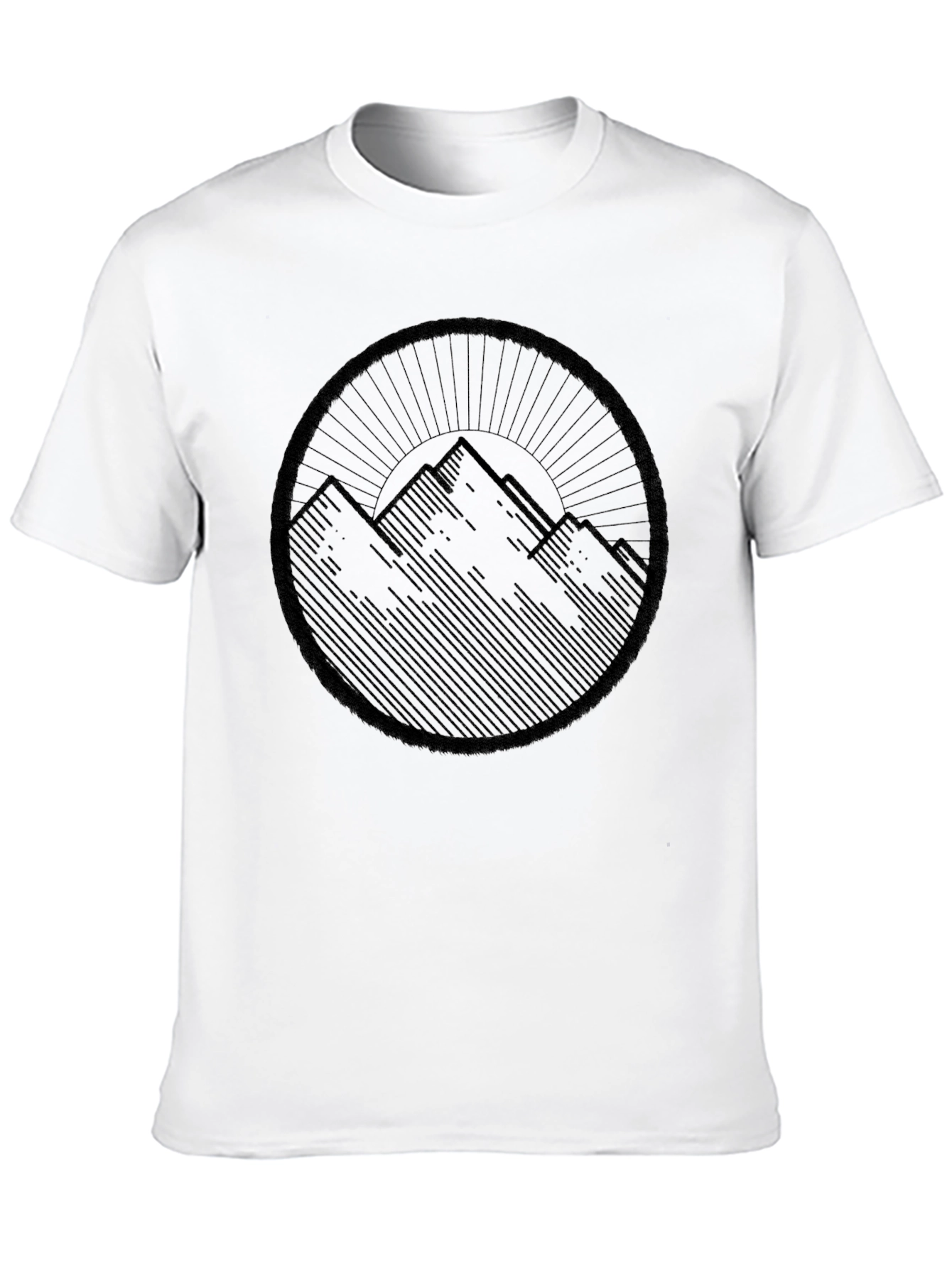 Mountain Circle Graphic Black T-Shirt