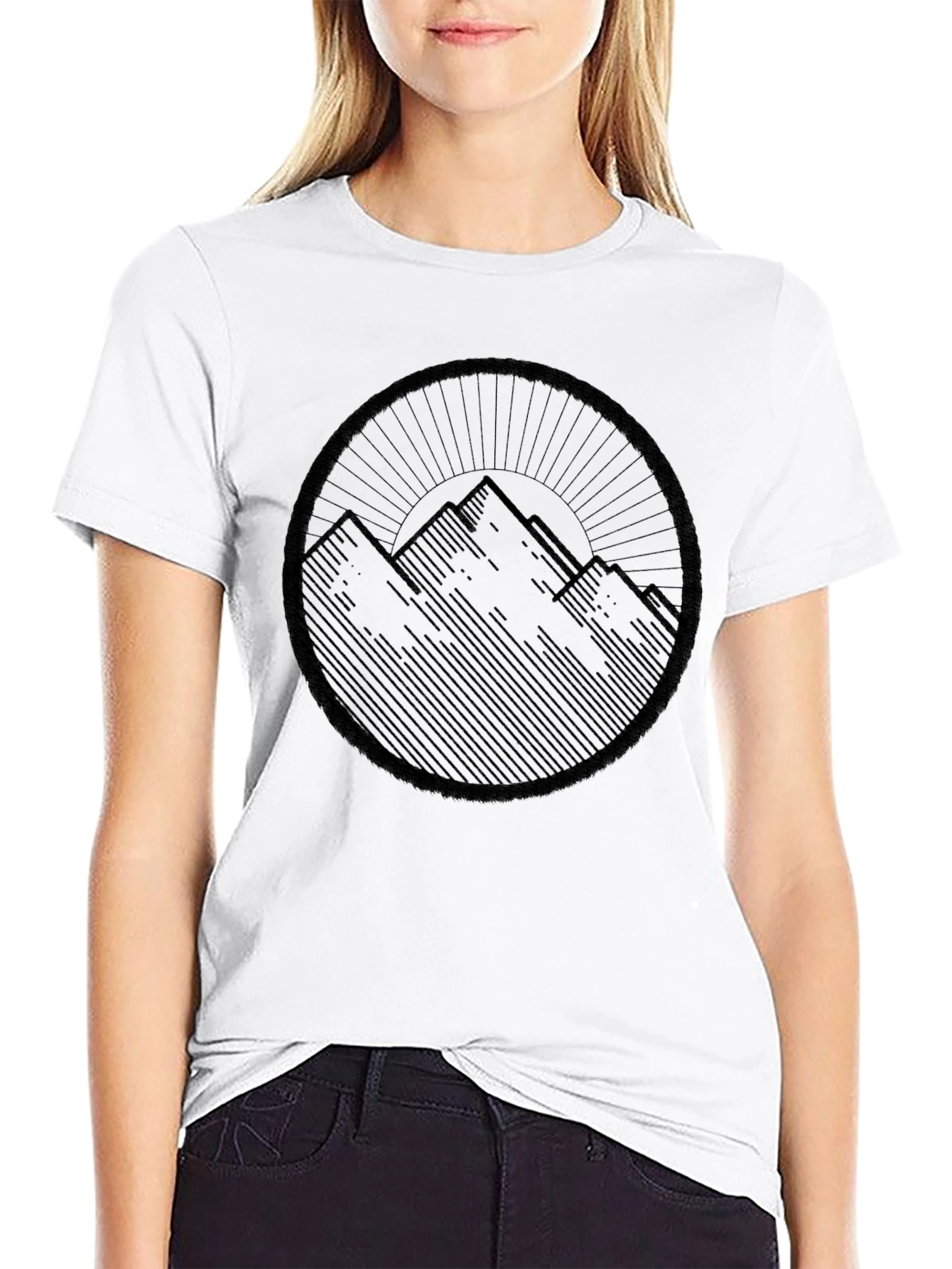Mountain Circle Graphic Black T-Shirt