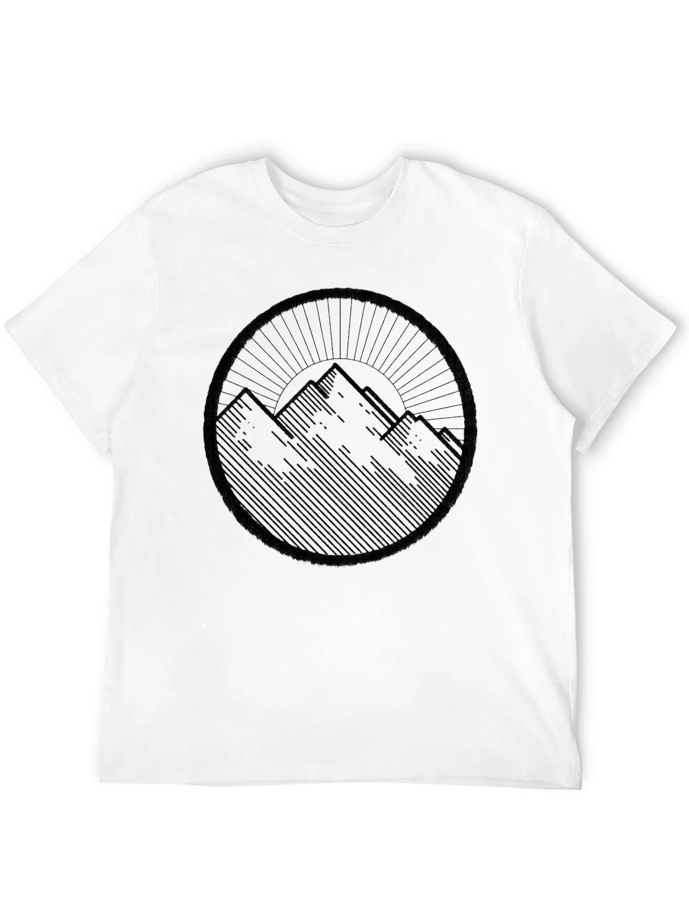 Mountain Circle Graphic Black T-Shirt
