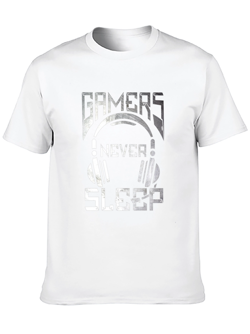 Gamers Never Sleep Graphic Tee - Black Cotton T-Shirt