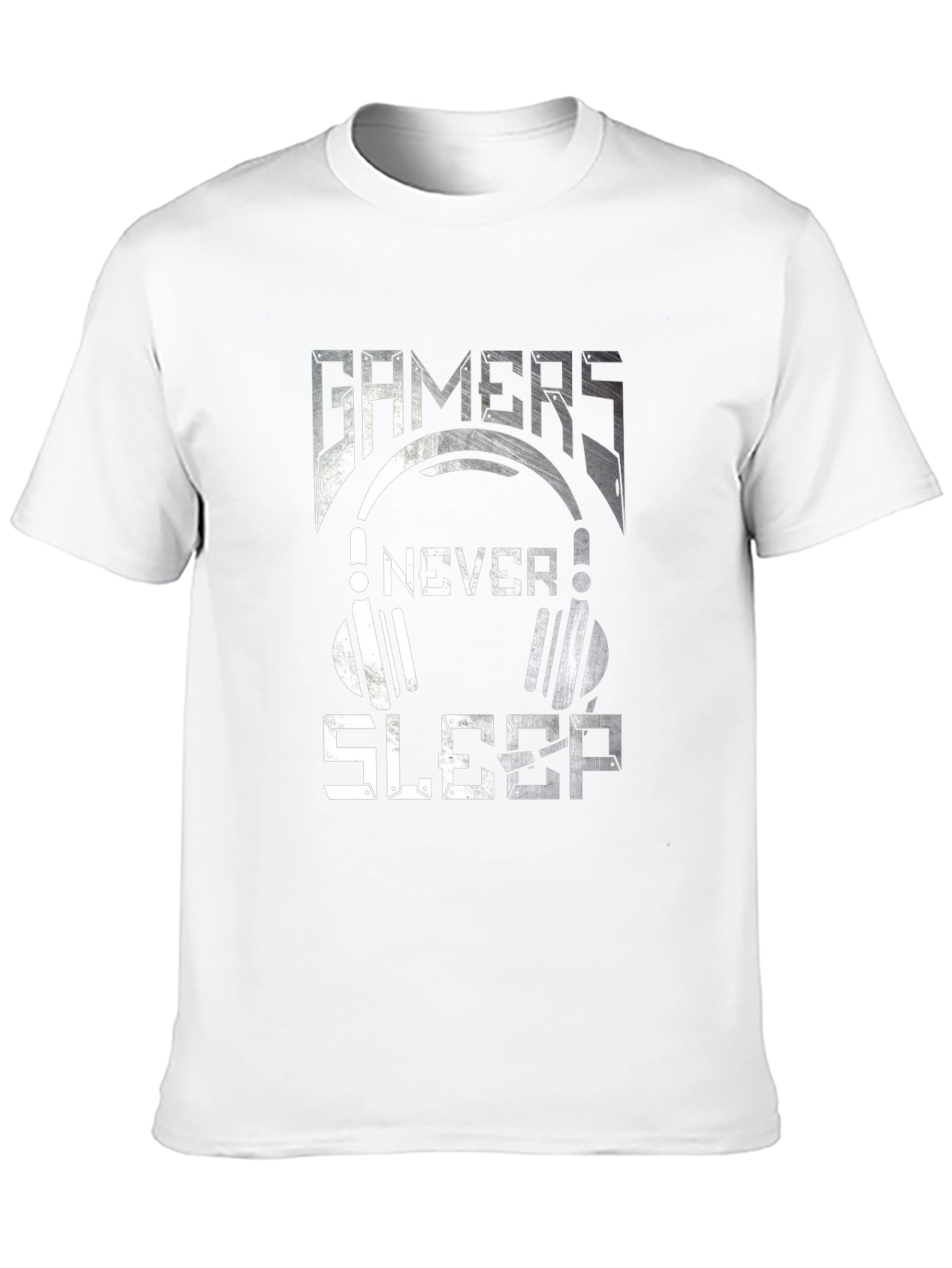 Gamers Never Sleep Graphic Tee - Black Cotton T-Shirt