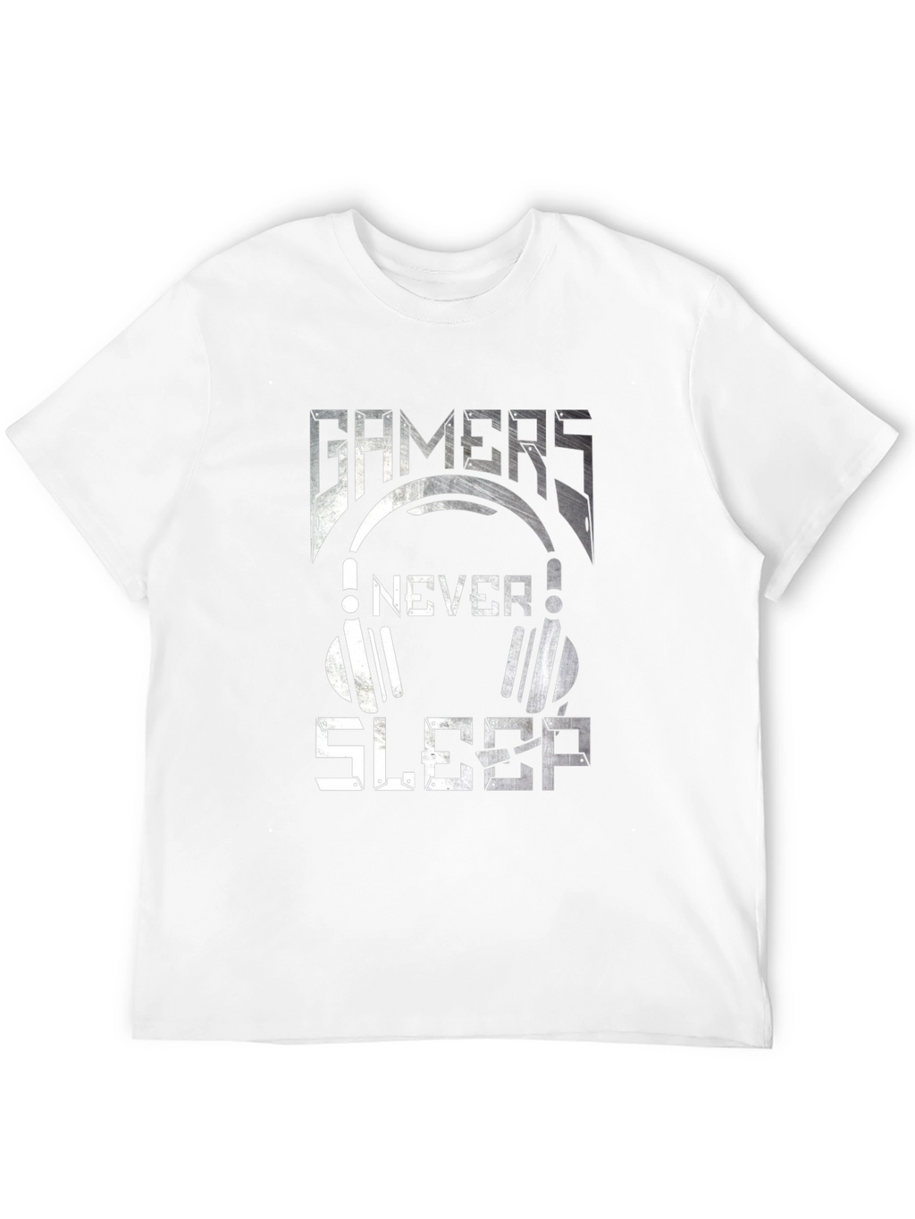 Gamers Never Sleep Graphic Tee - Black Cotton T-Shirt