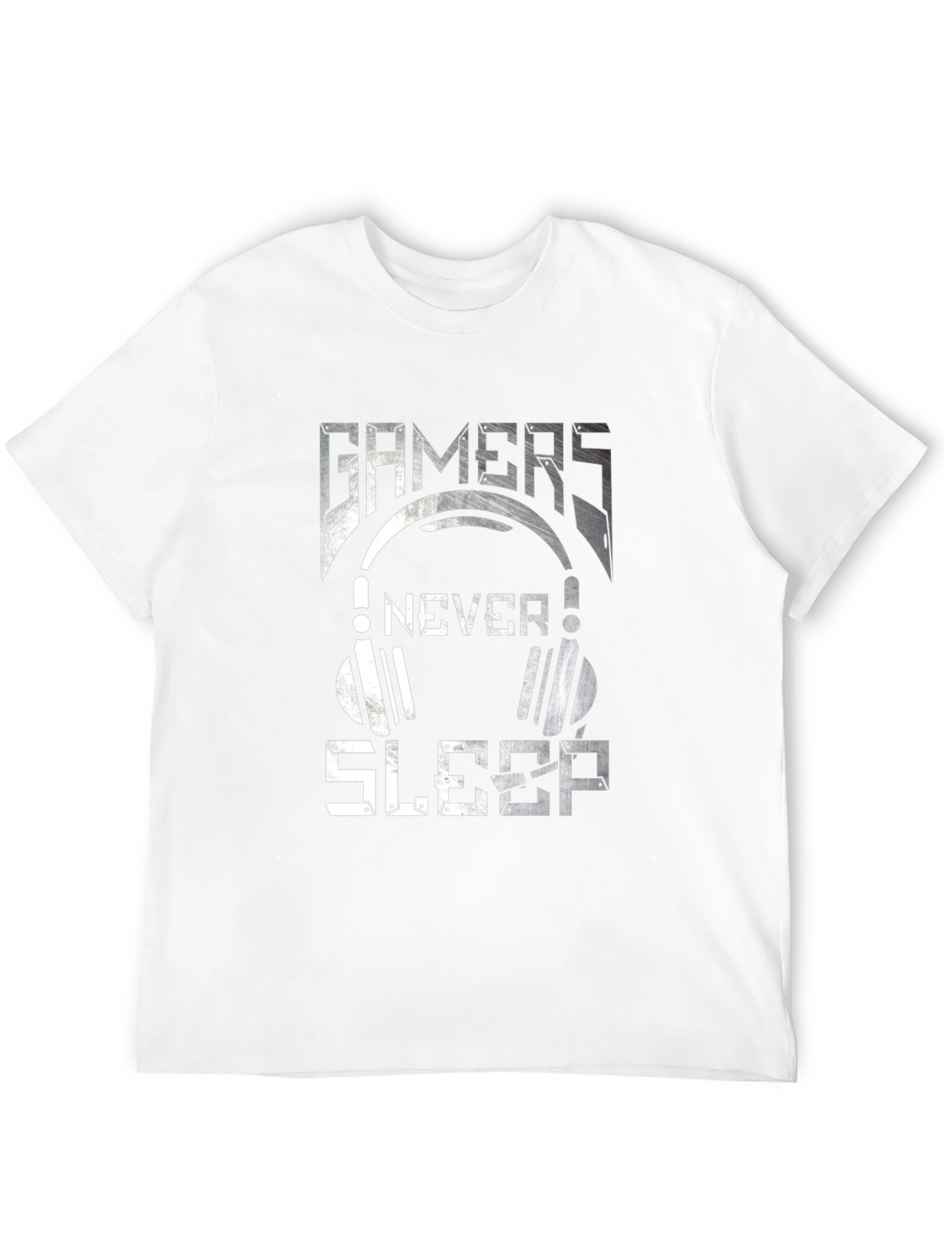 Gamers Never Sleep Graphic Tee - Black Cotton T-Shirt